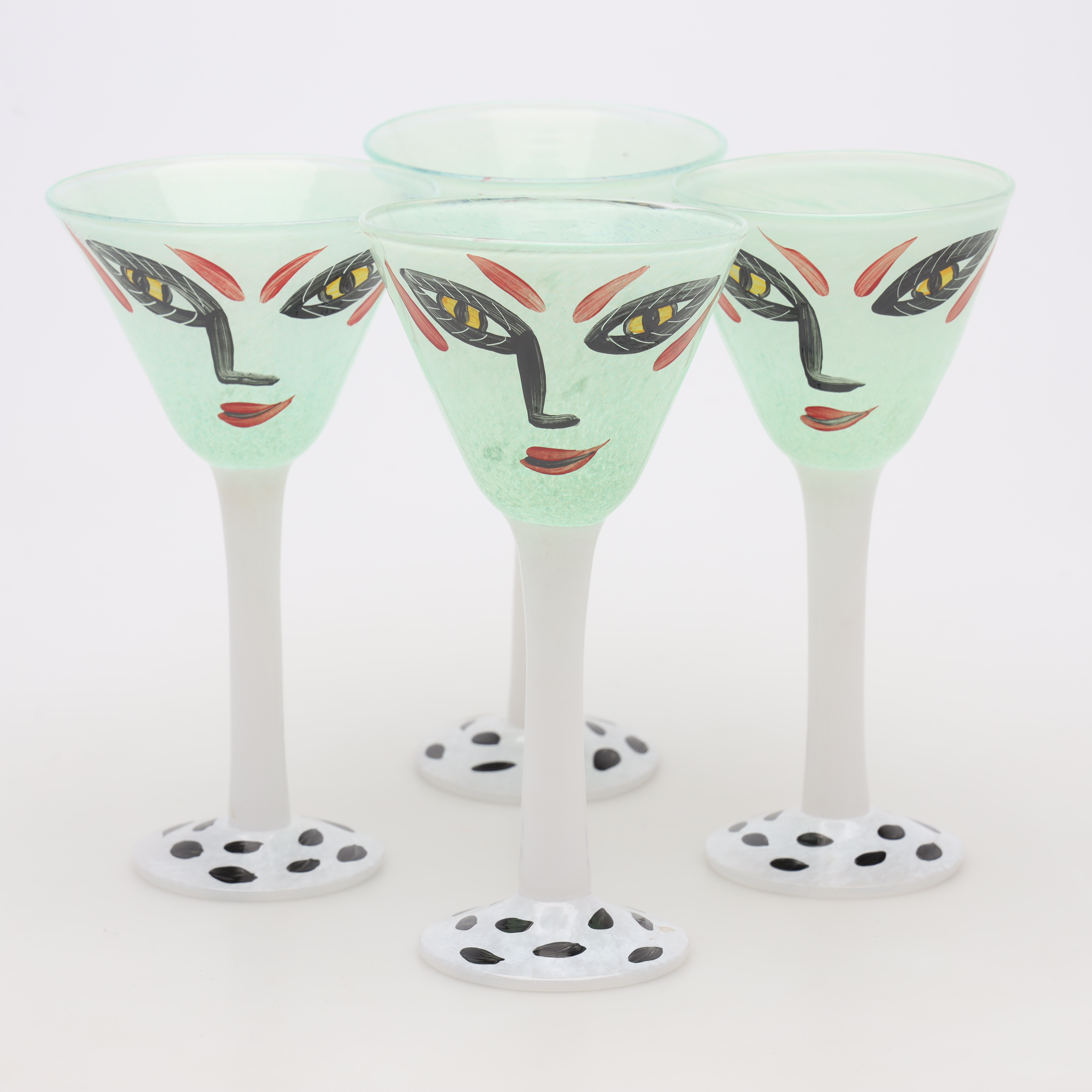 ULRICA HYDMAN-VALLIEN. POKALGLAS, 4 stycken, Kosta Boda.