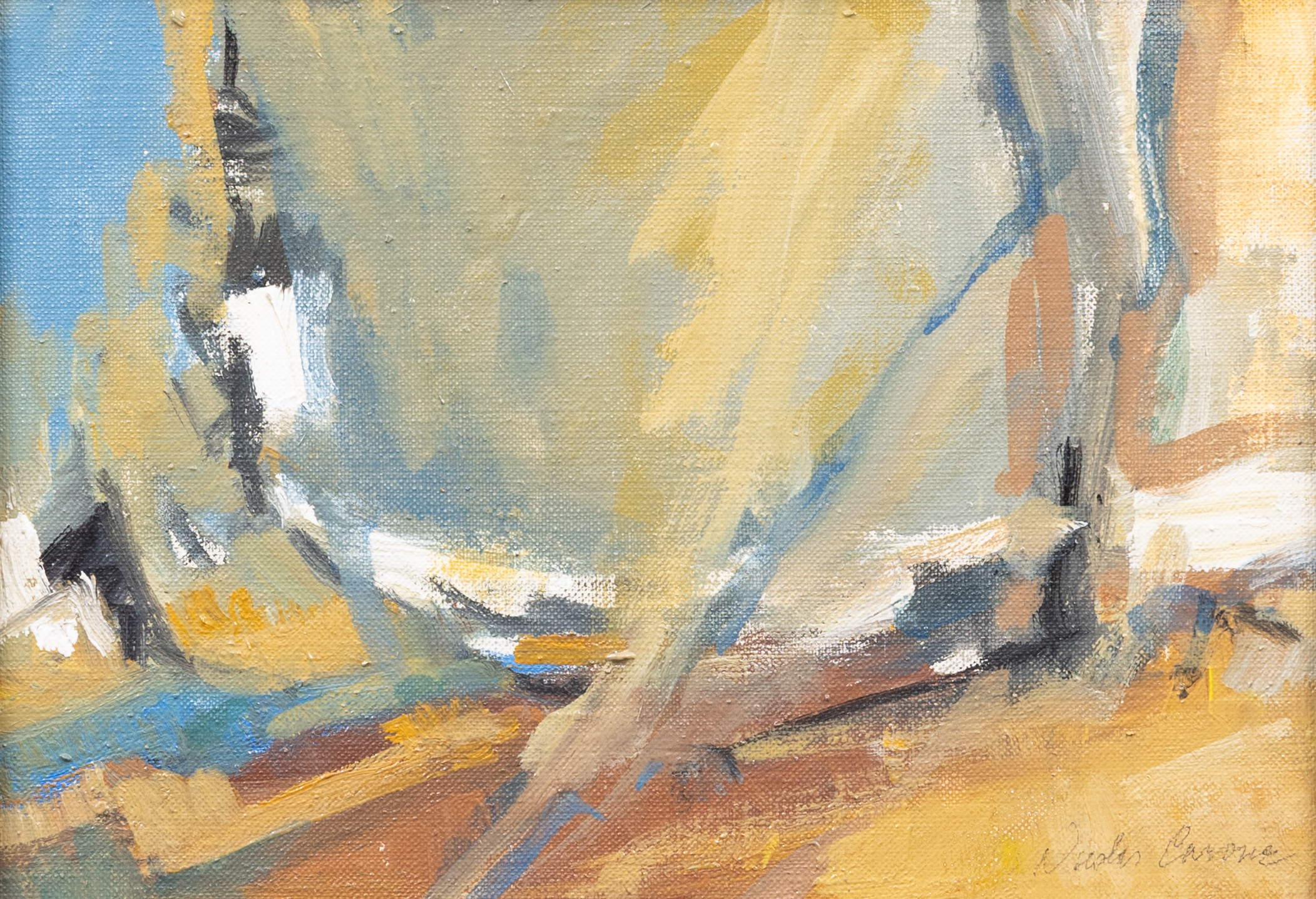 NICOLAS CARONE (USA 1917-2010). Komposition, olja på pannå, signerad.