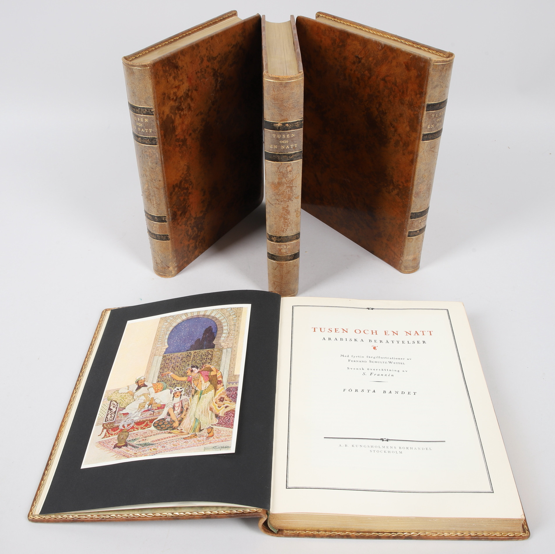 BÖCKER, "Tusen och en natt", Band 1-4, Bonniers boktryckeri 1935.