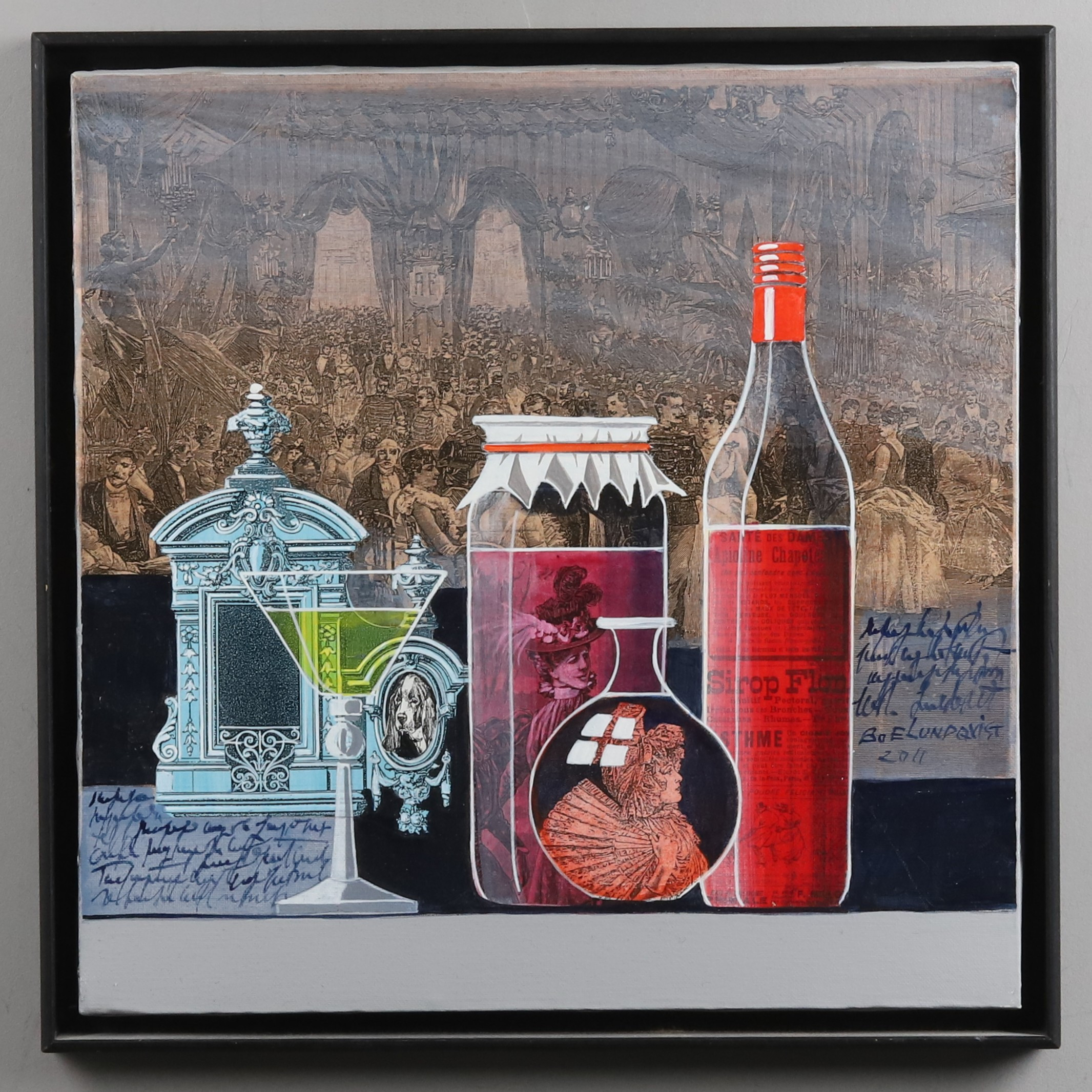 BO ERIK  LUNDQVIST. Komposition, blandteknik, signerad, 2011.