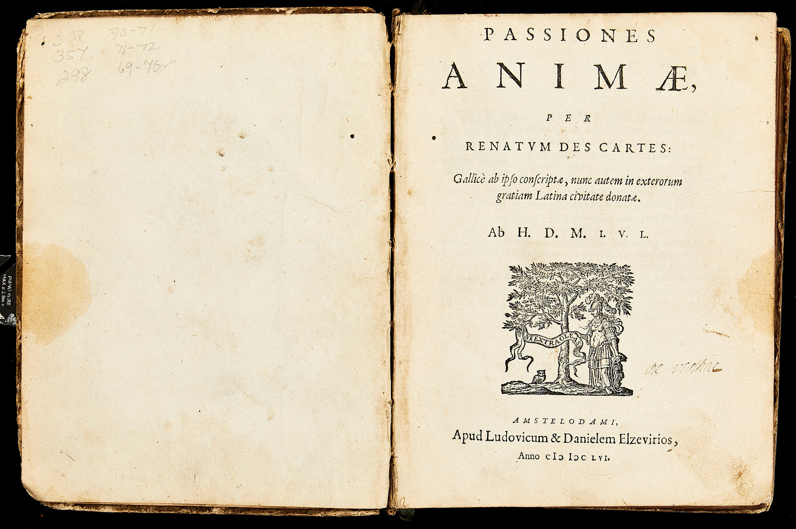 DESCARTES, PASSIONES ANIMAE, 1656 and MEDITATIONES 1654.