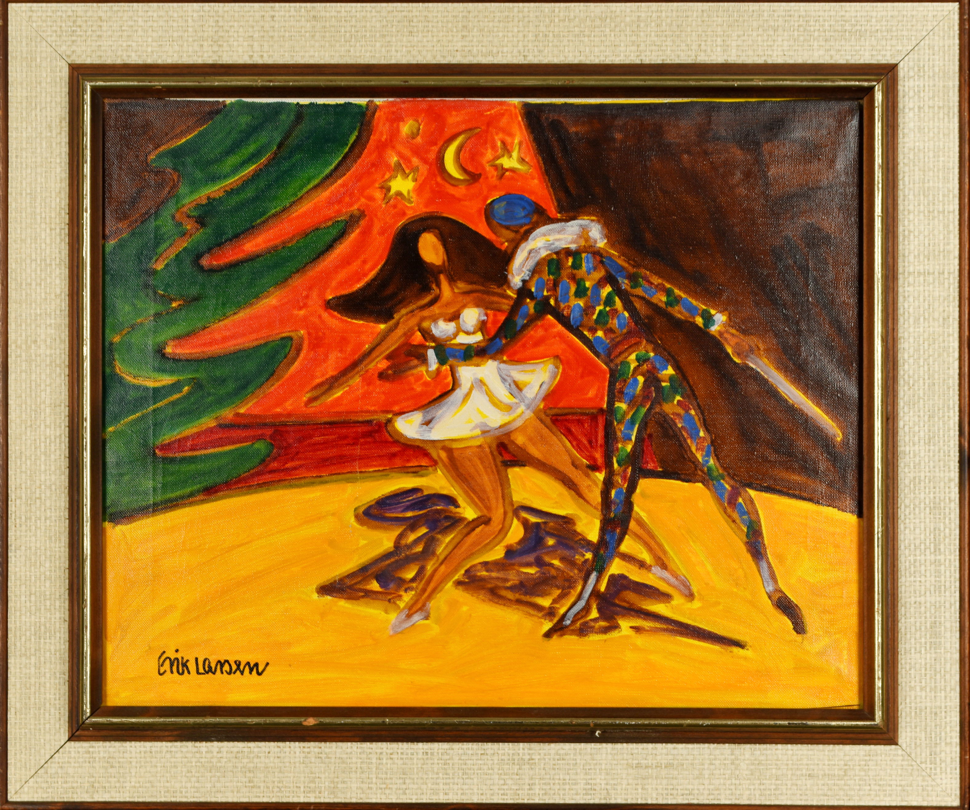 ERIK LARSEN. Olja på duk, Dansare, Signerad 1900-tal.