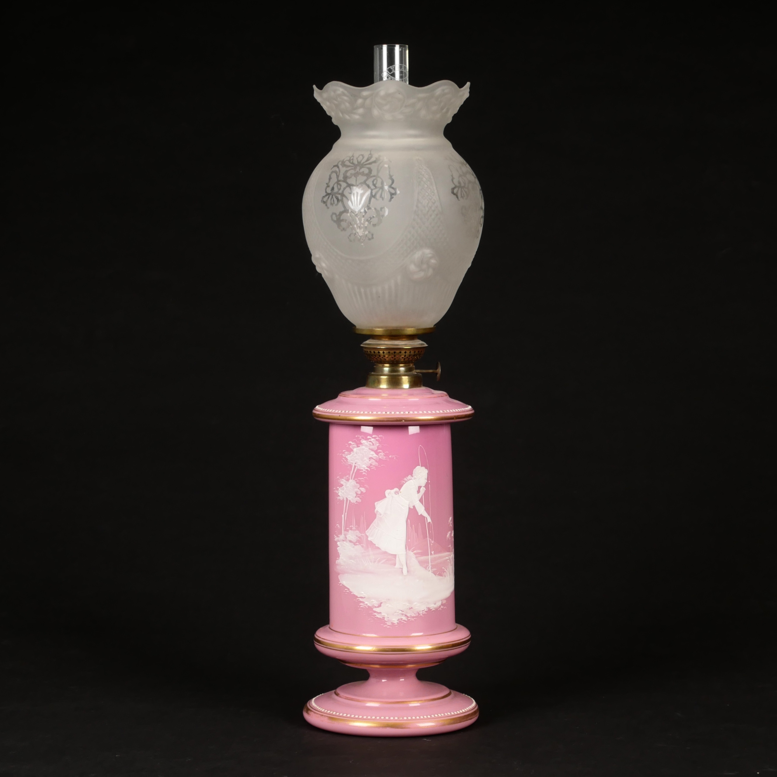 FOTOGENLAMPA, Mary Gregory-dekor, glas, 18/1900-tal.