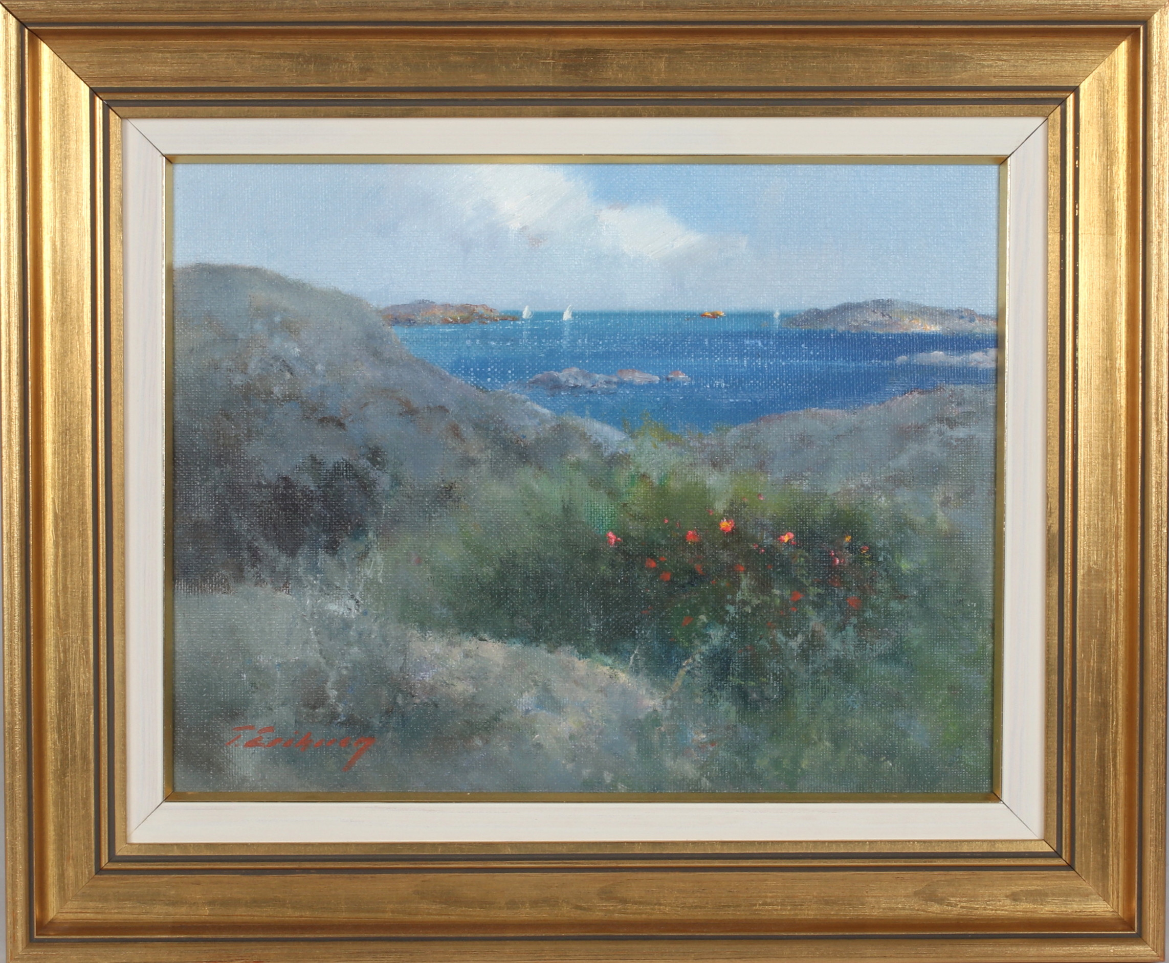 TAGE ERIKSSON. Skärgårdslandskap, olja på duk, signerad.