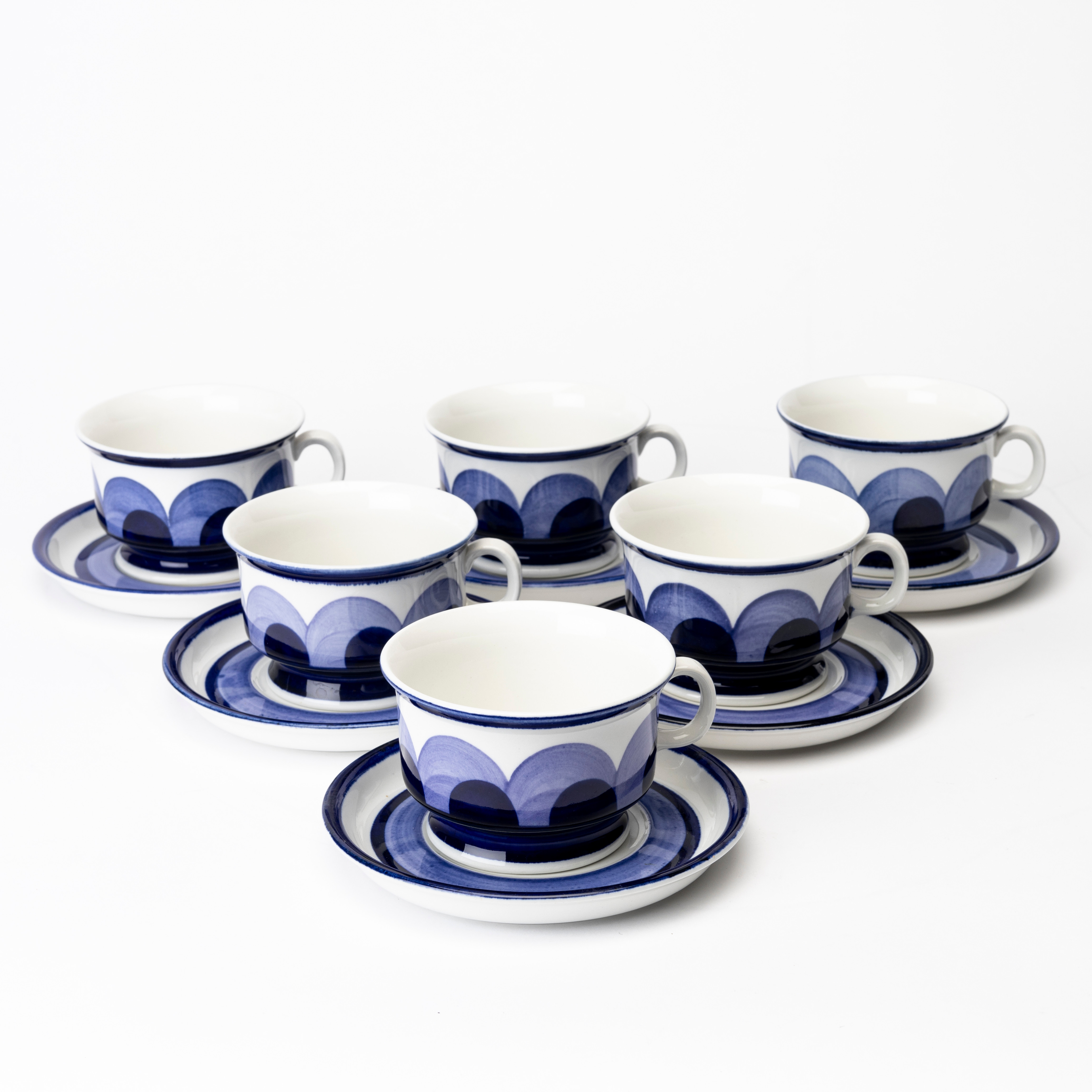 ANJA JAATINEN-WINQVIST. Kaffeservis, 6 delar, "Paju", Arabia, Finland.