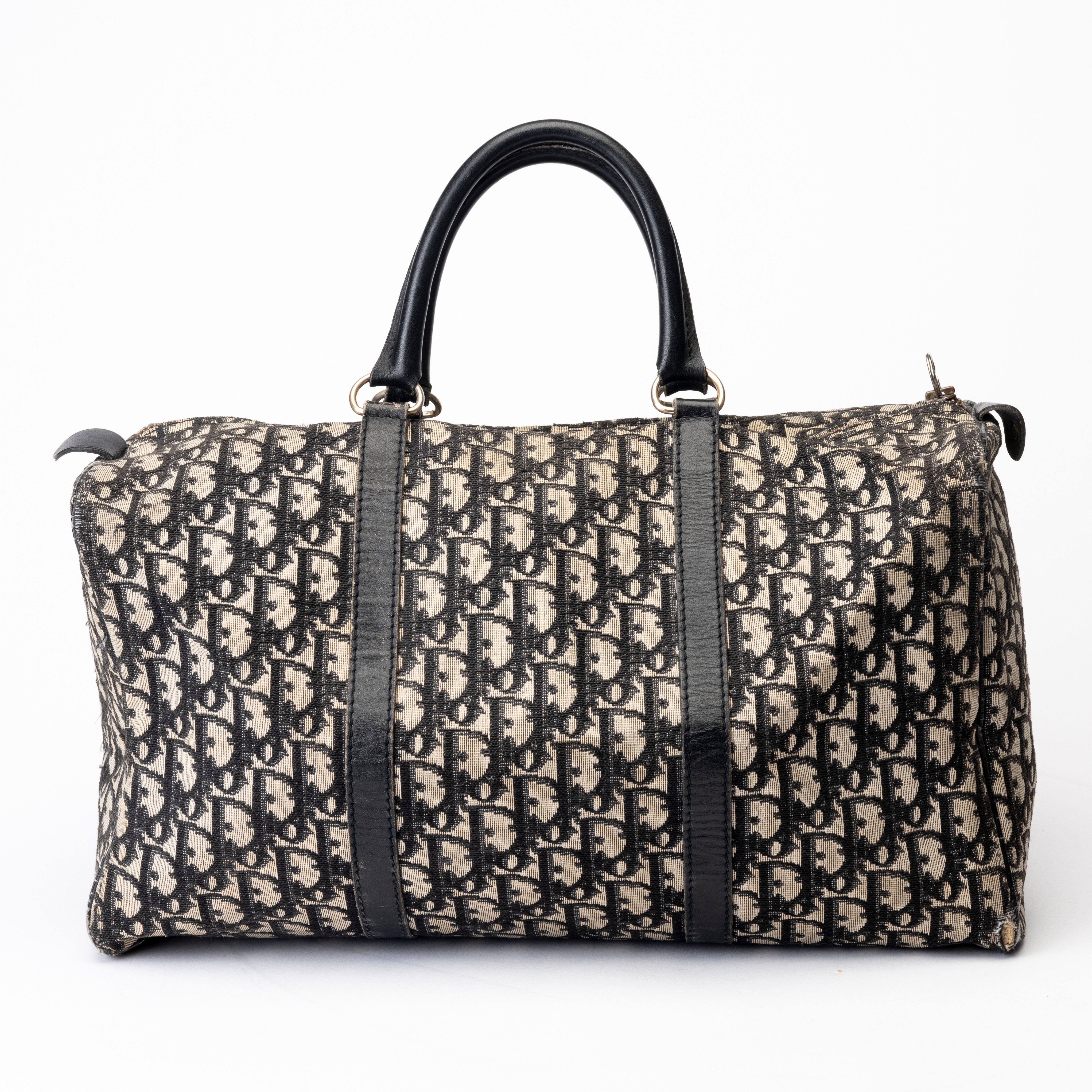 CHRISTIAN DIOR. Handväska/Weekendbag, "Boston Bag Oblique Monogram", 1980-tal.