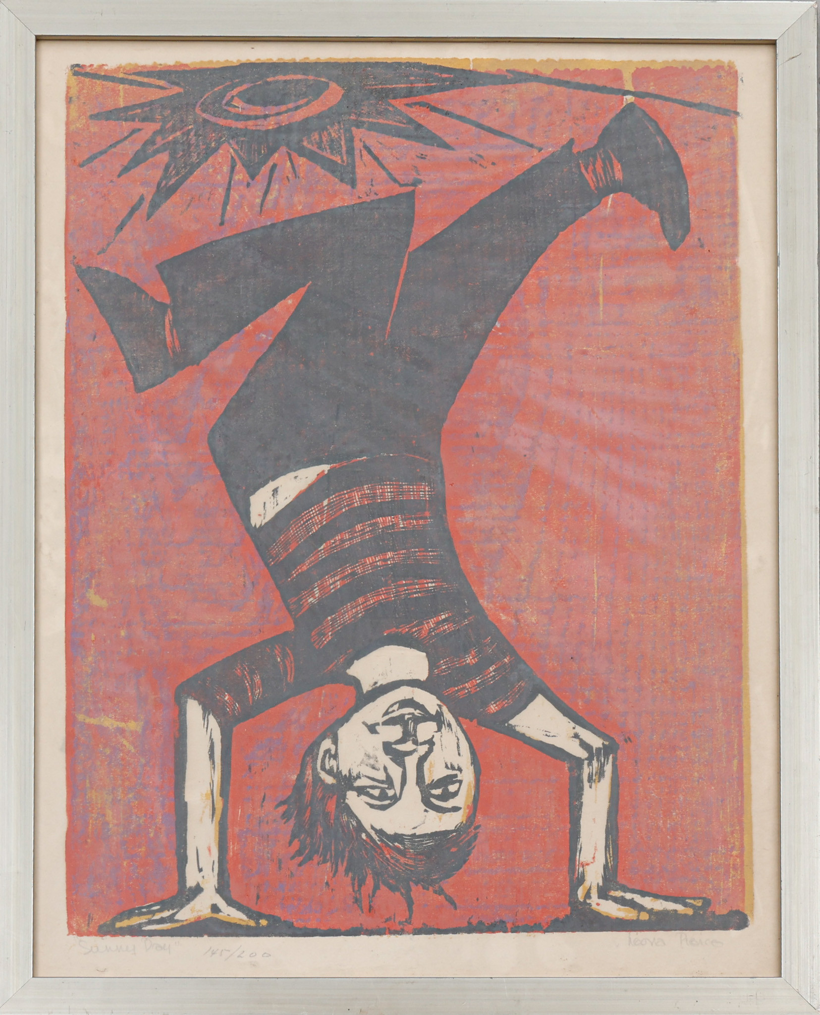 LEONA PIERCE. Träsnitt, "Sunny day",145/200.