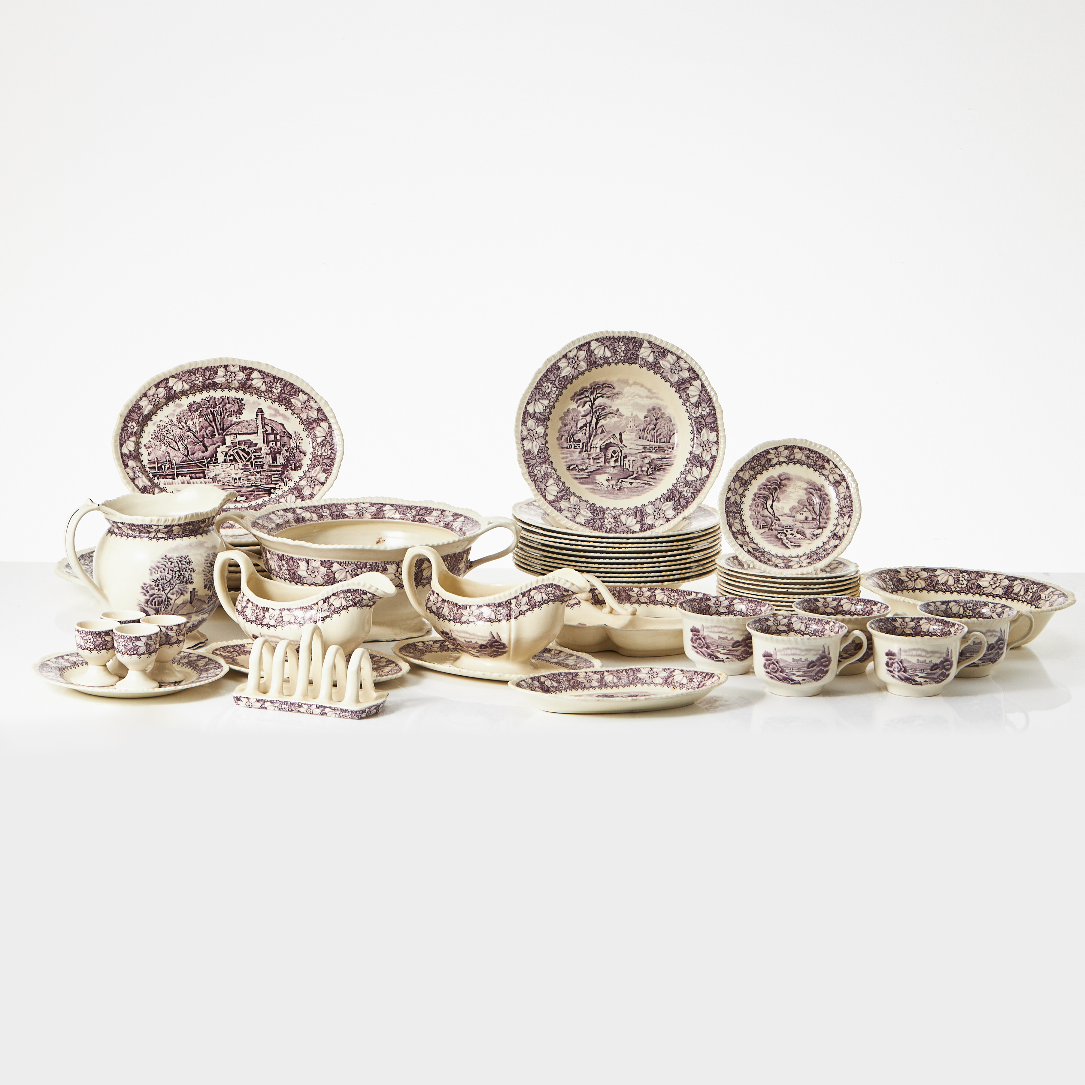 MATSERVIS, "Colonial" 36 delar, flintgods, Wood´s, England. 1900-talets mitt.