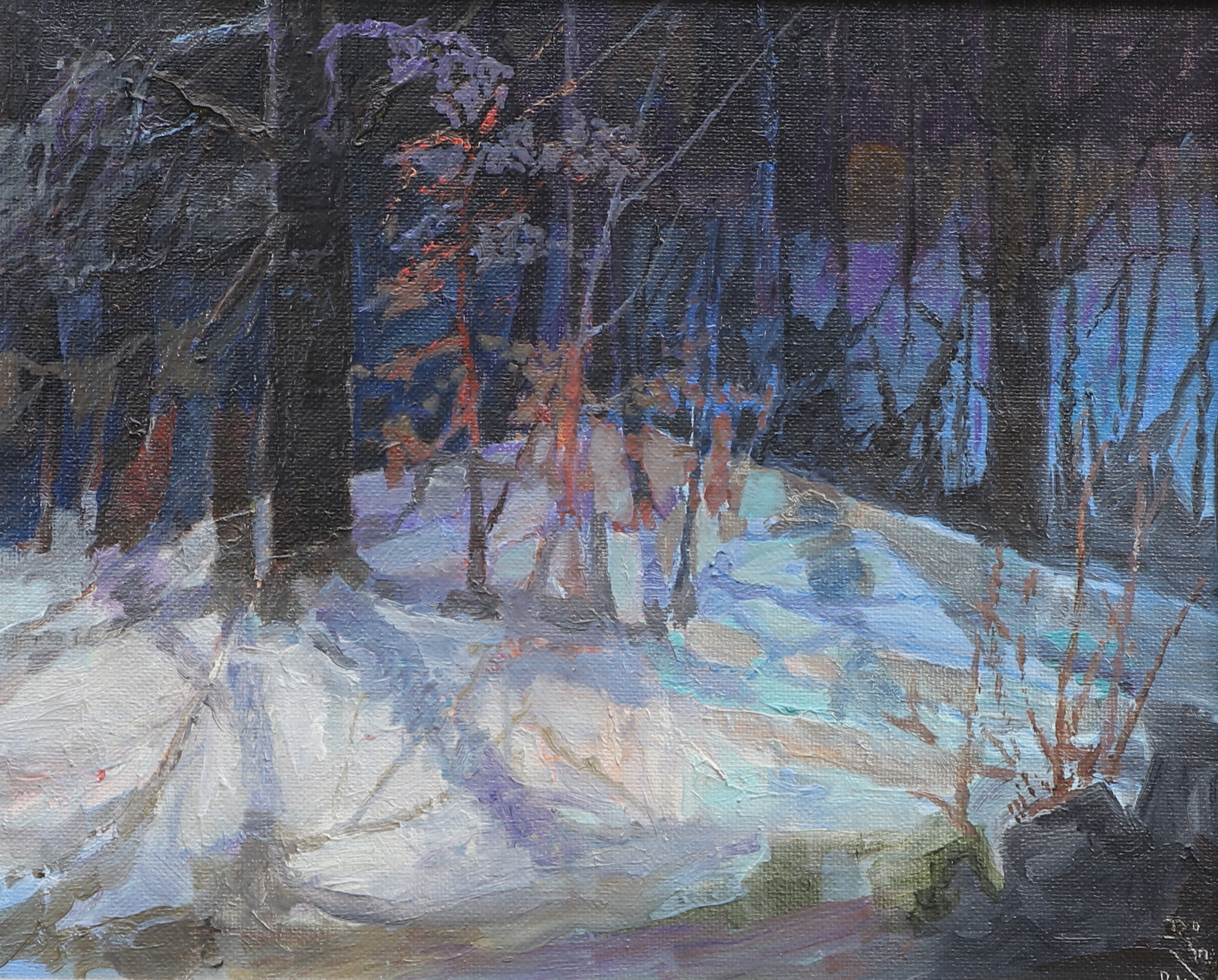 RAGNAR RING. Olja på dukpannå, "I villande skogen", signerad, daterad -84.