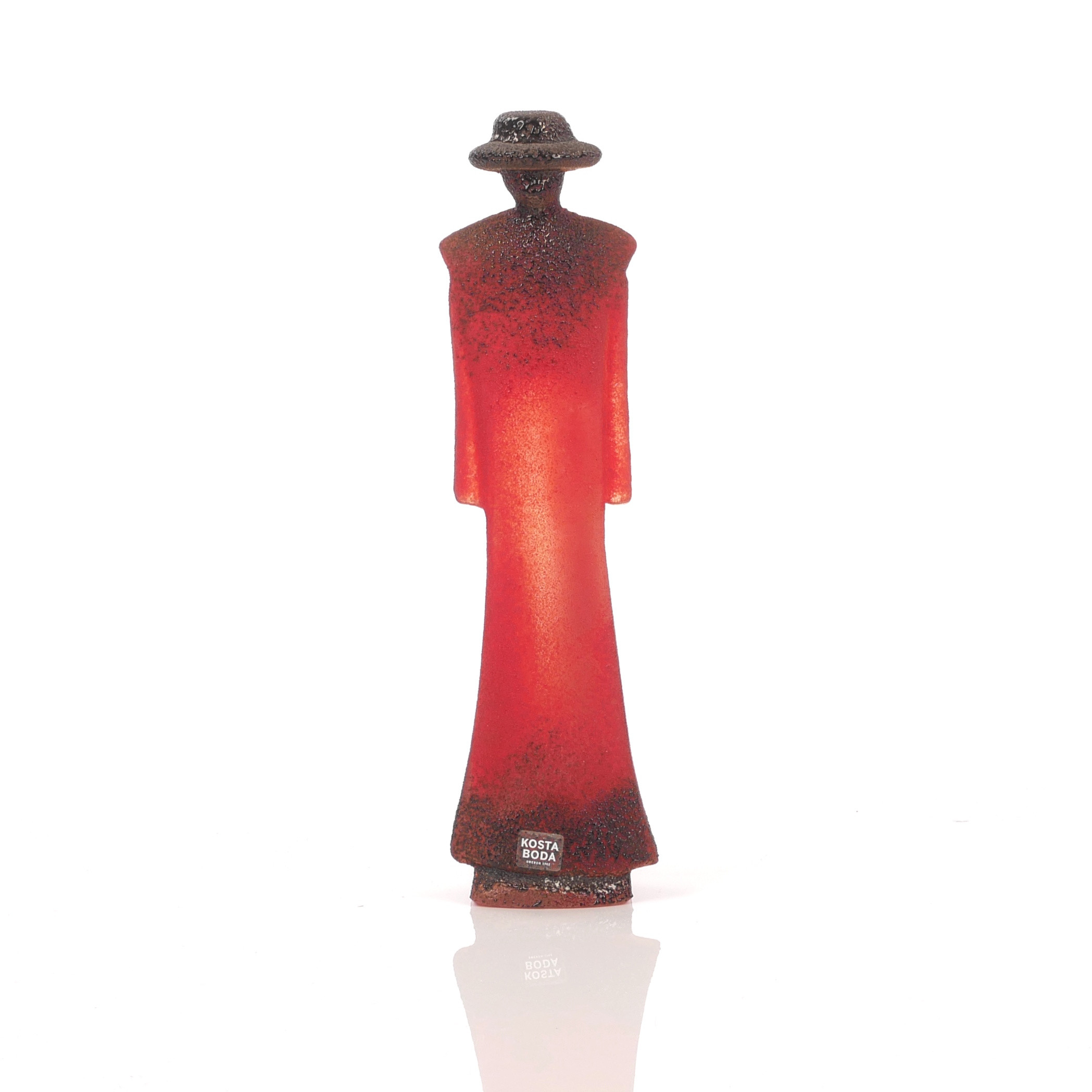 KJELL ENGMAN. Skulptur, "Catwalk", konstglas, Kosta Boda, signerad.