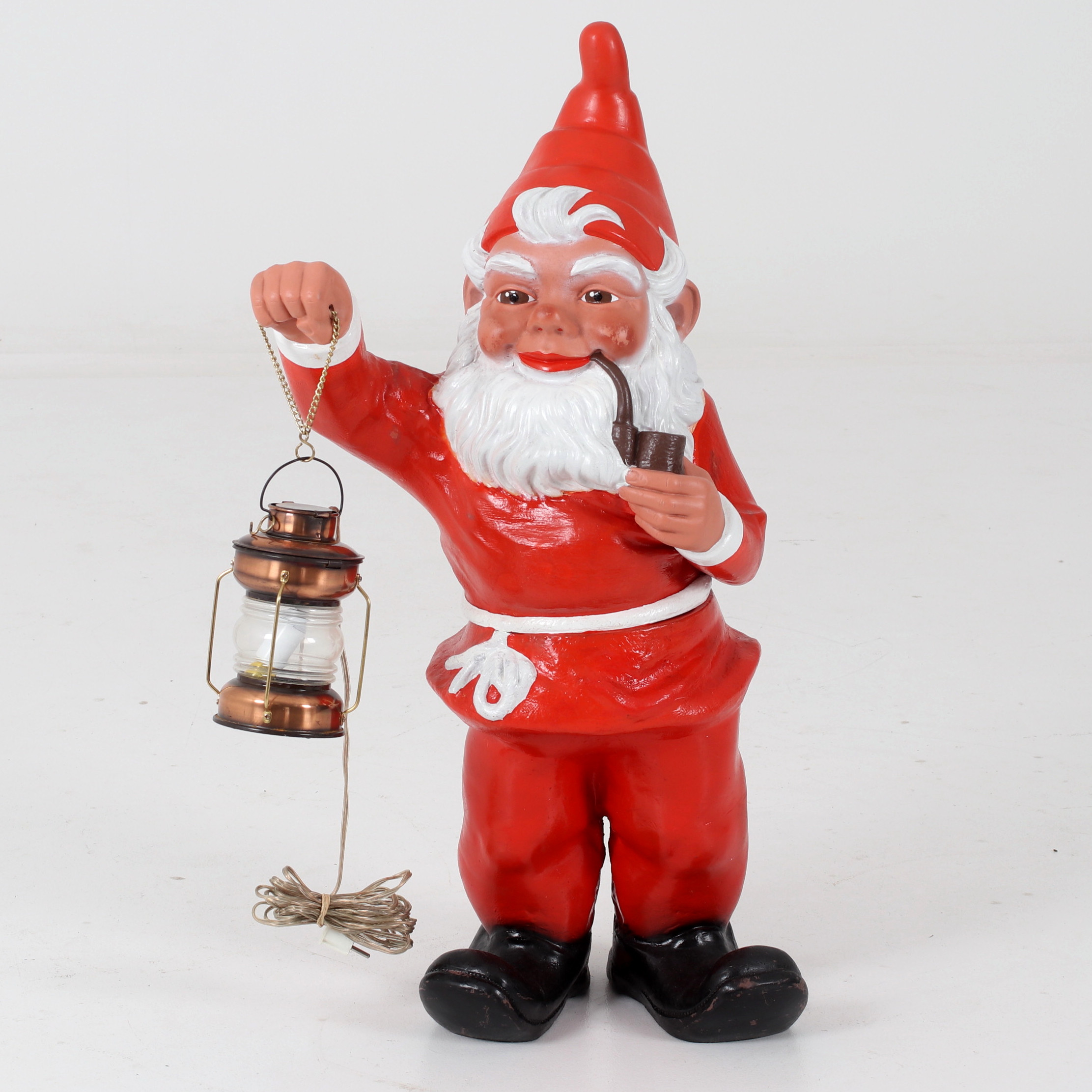 TOMTE, med lykta, plast, Heissner, Tyskland, 1900-talets slut.
