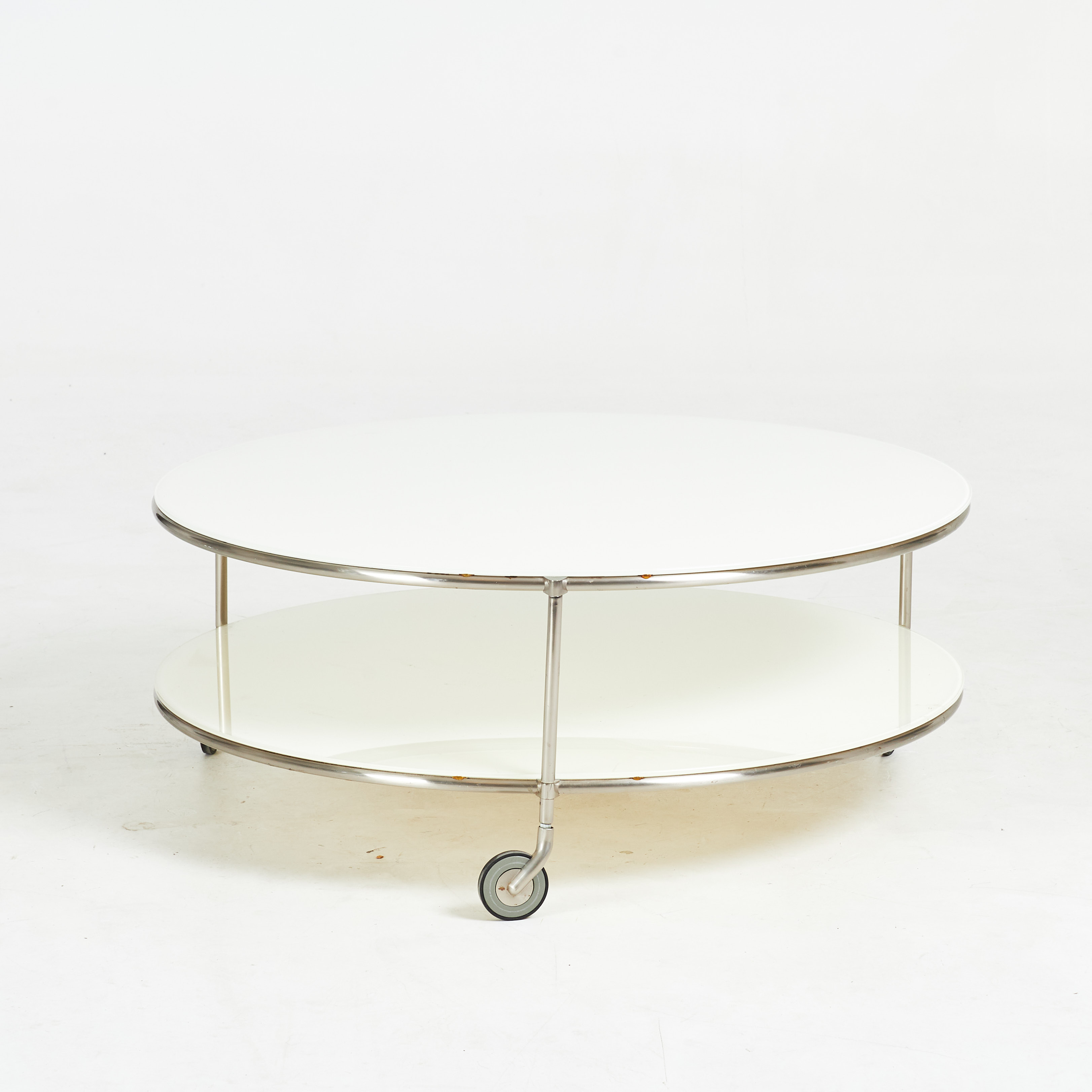 EHLEN JOHANSSON. Soffbord, "Strind", för IKEA, kromad metall, glasbord.