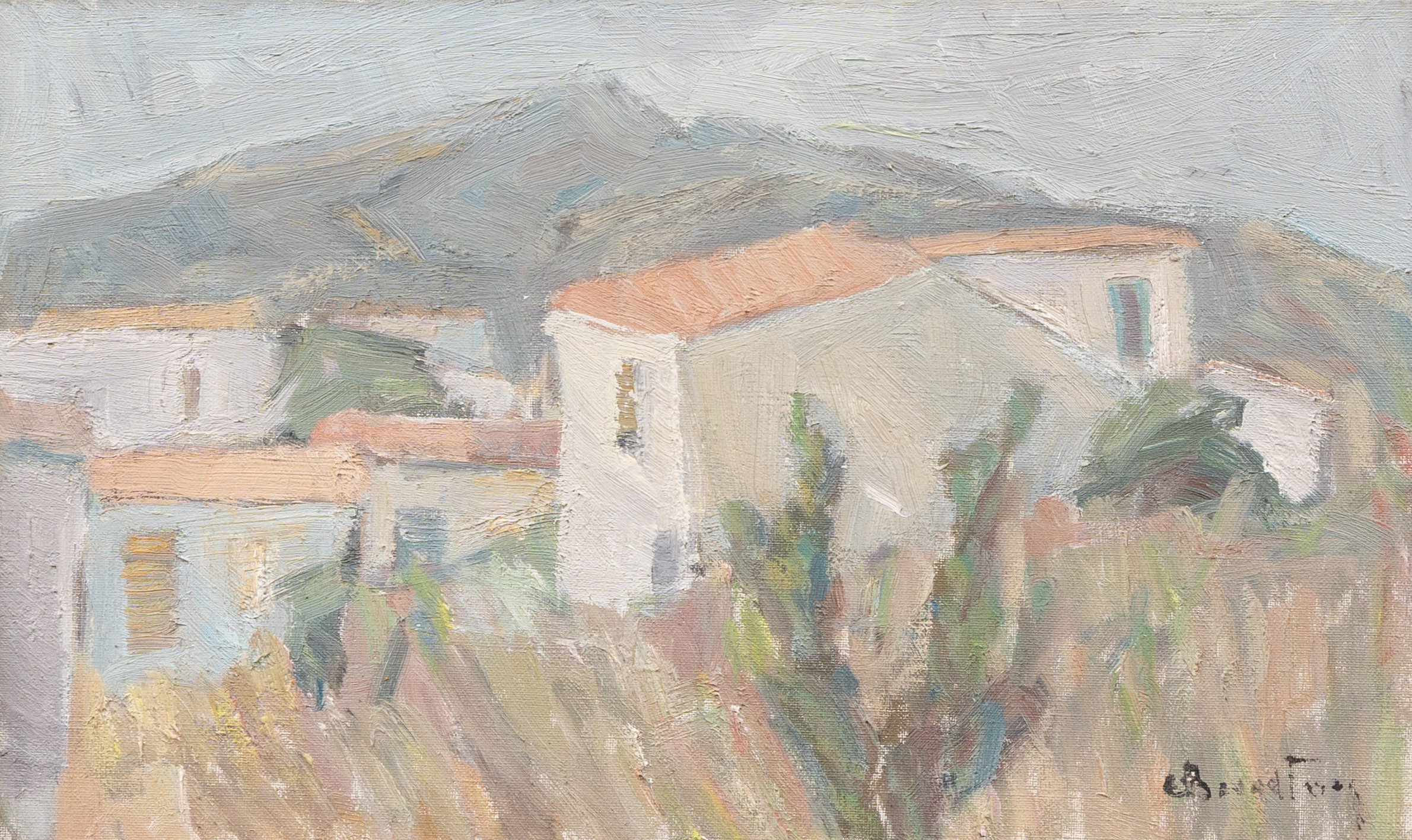 CARL BERNDTSSON. Hus i landskap, olja på duk, signerasd.