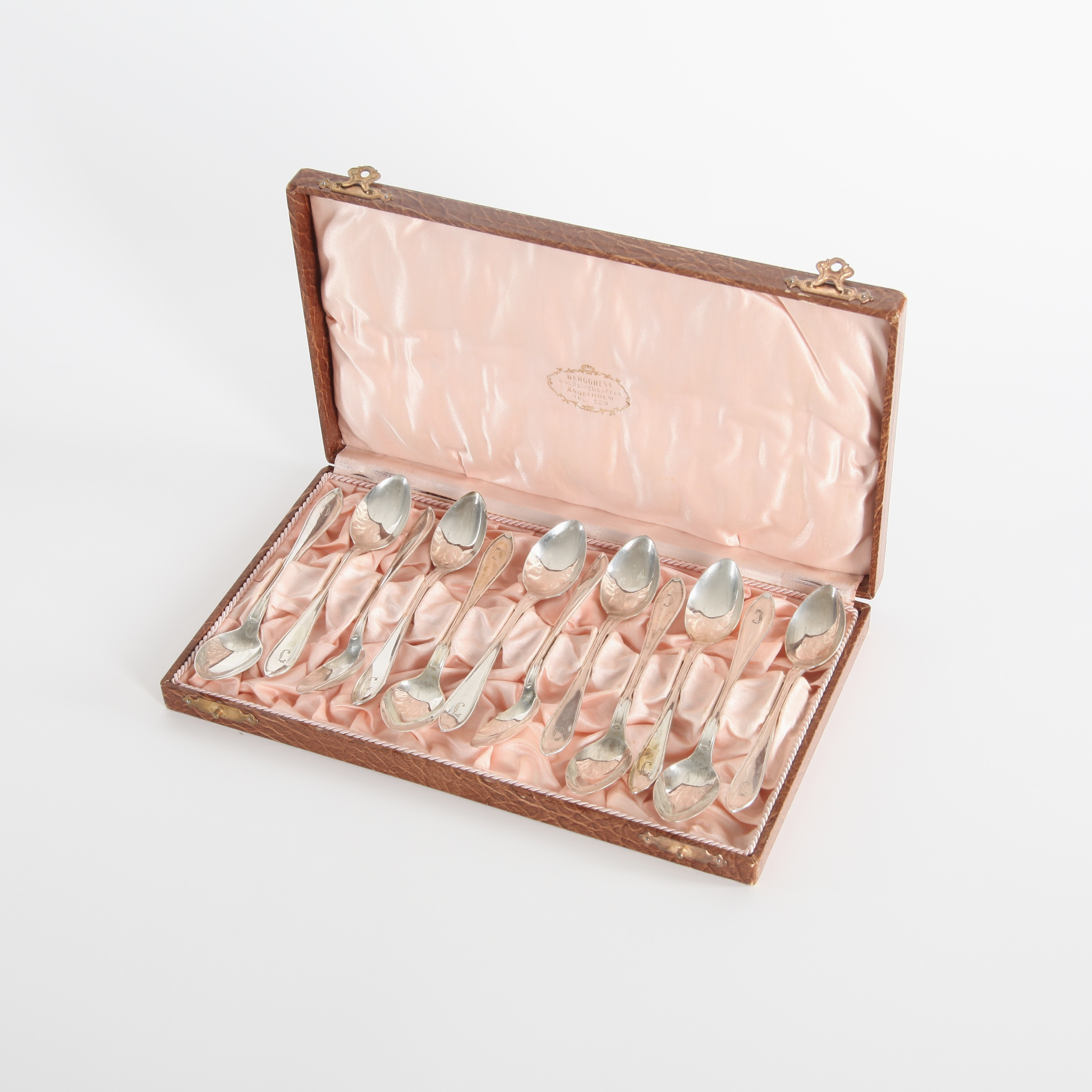 TESKEDAR "Svensk Spets", 12 st, Silver, 1930-tal.