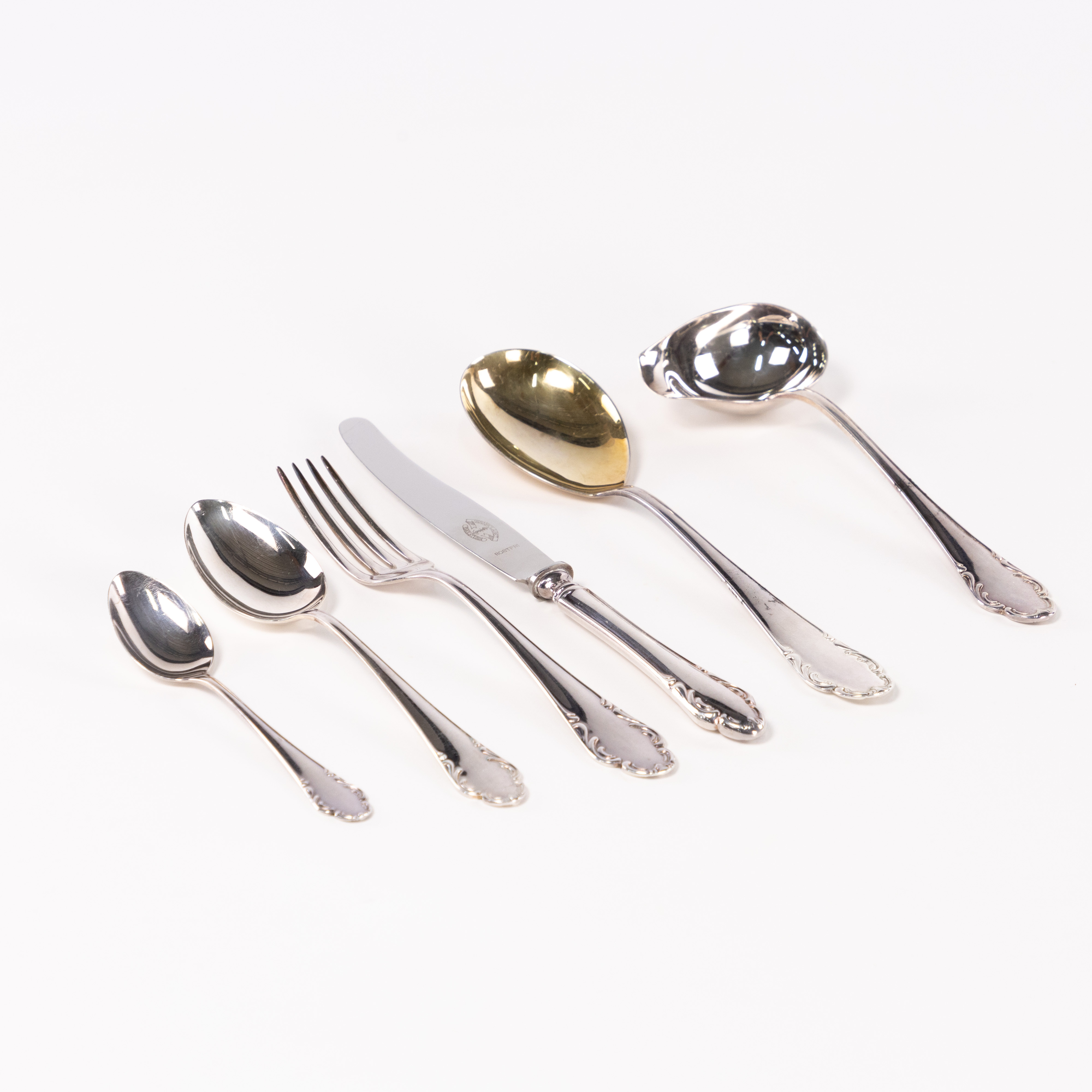 BESTICK. 49 delar, "Haga", silver, vikt 1680 gram.