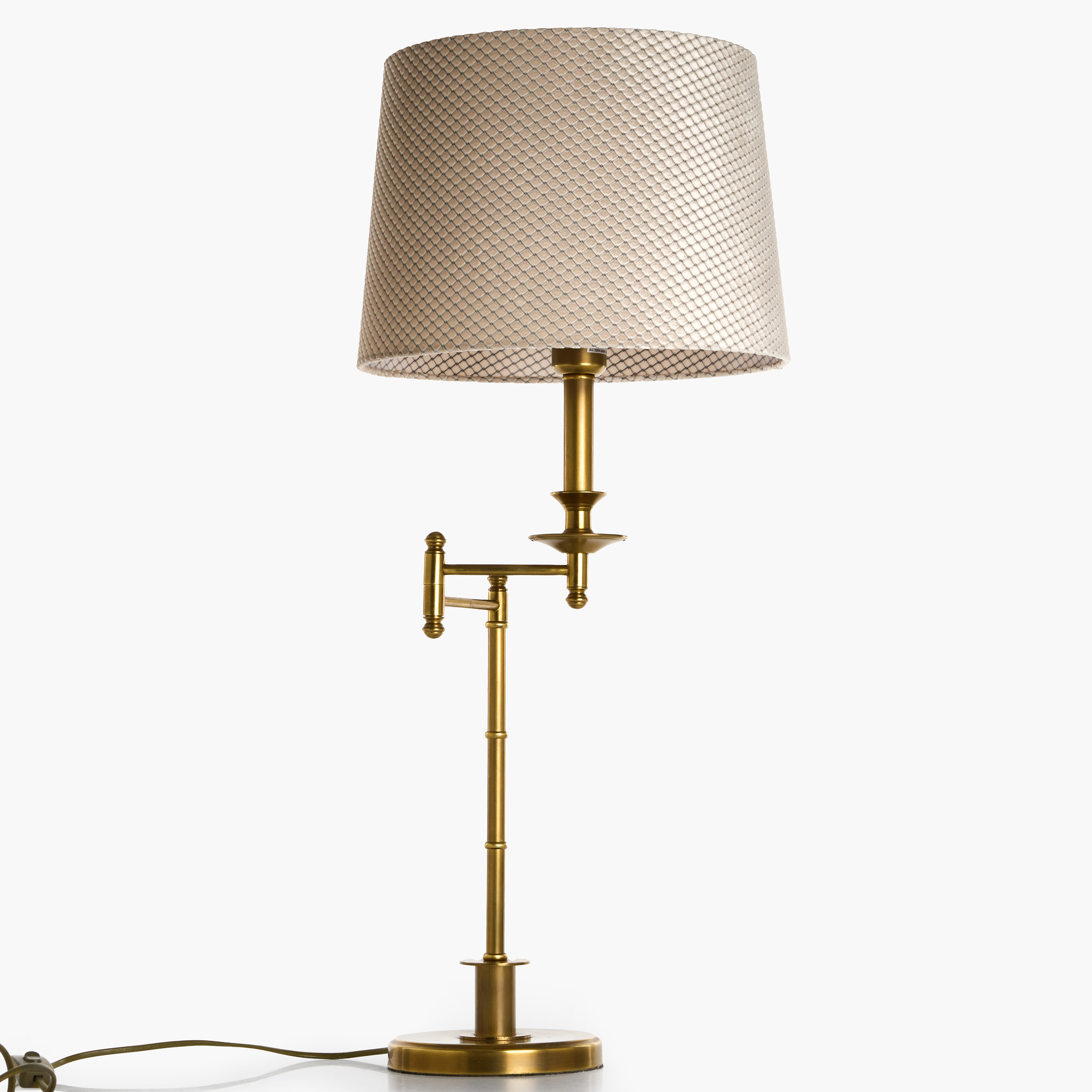 BORDSLAMPA, bronserad metall, justerbar ljusarm, 2000-tal.