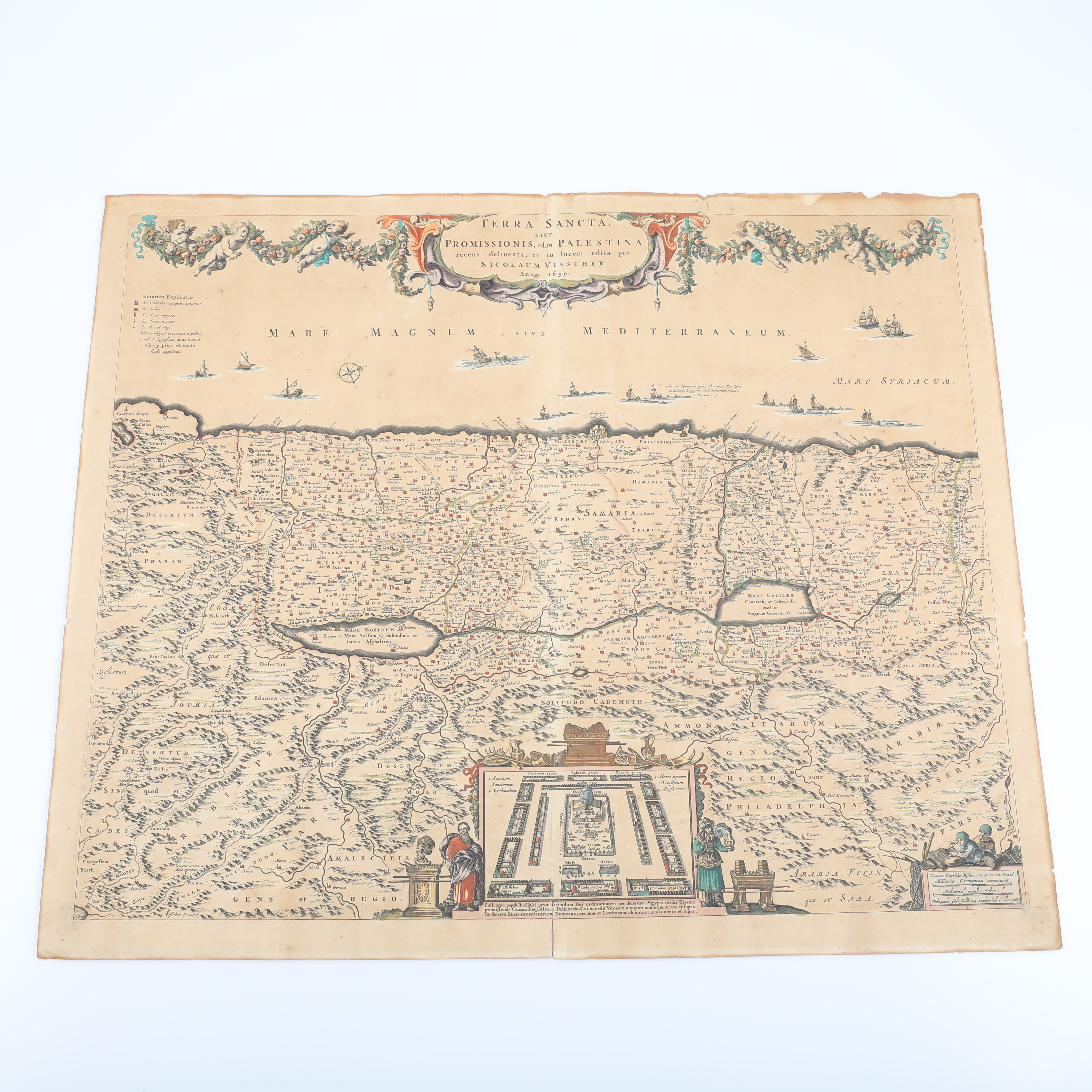 KARTBLAD, "Terra Sancta sive Promissionis", Frederic de Witt, 1680.