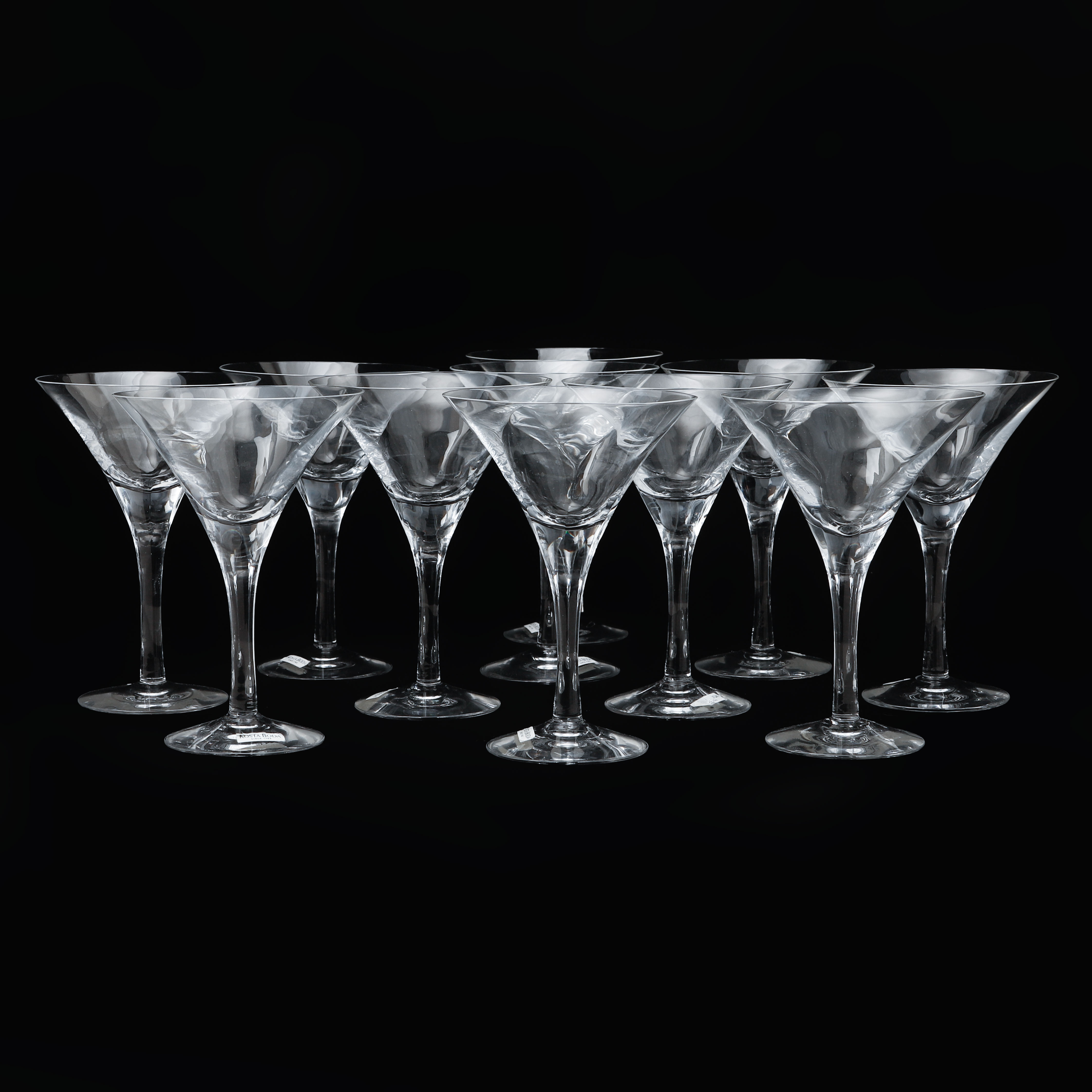 BERTIL VALLIEN. Cocktailglas, 9 stycken, "Chateau", Kosta Boda.