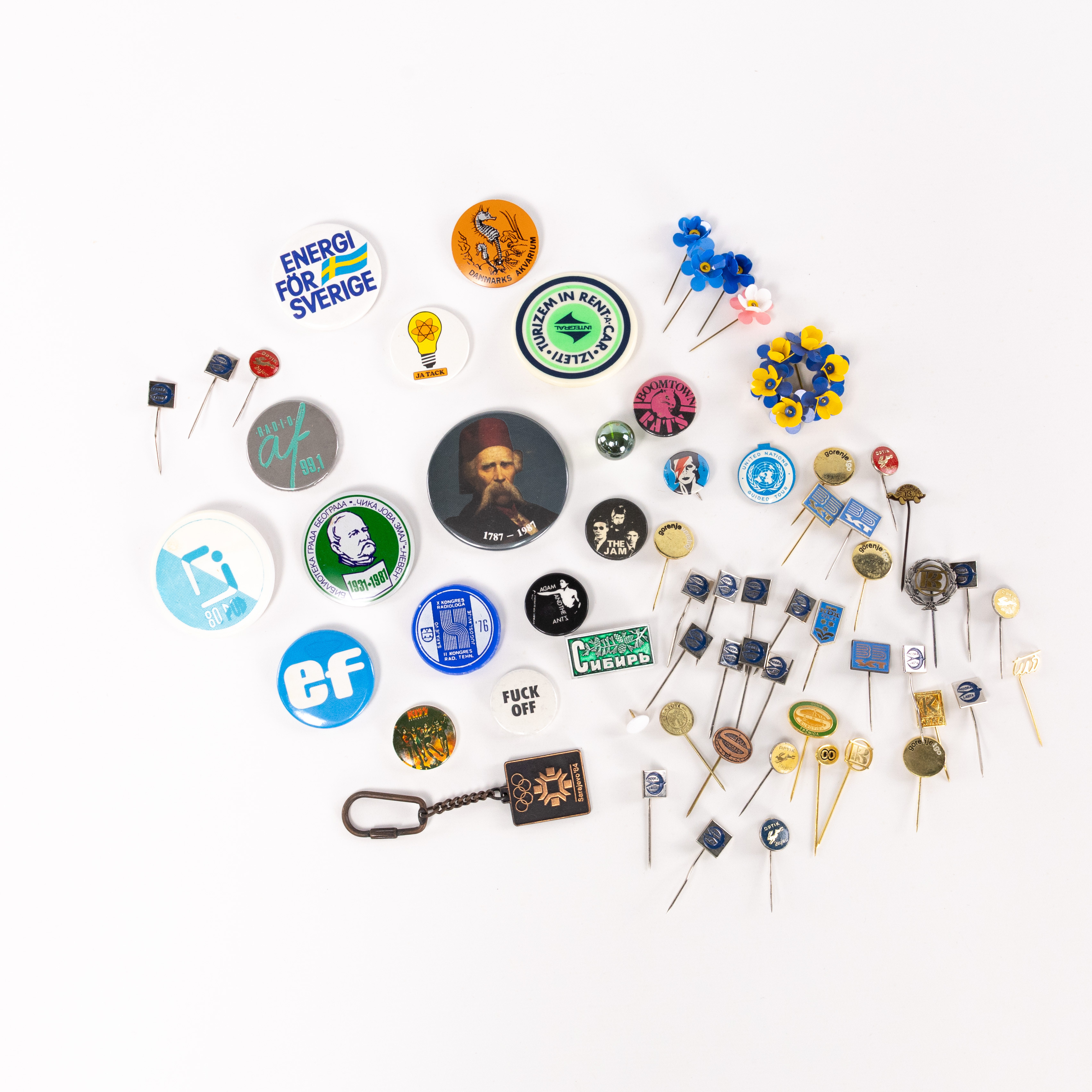 PINS, NÅLMÄRKEN, ett parti, 1970/80-tal.