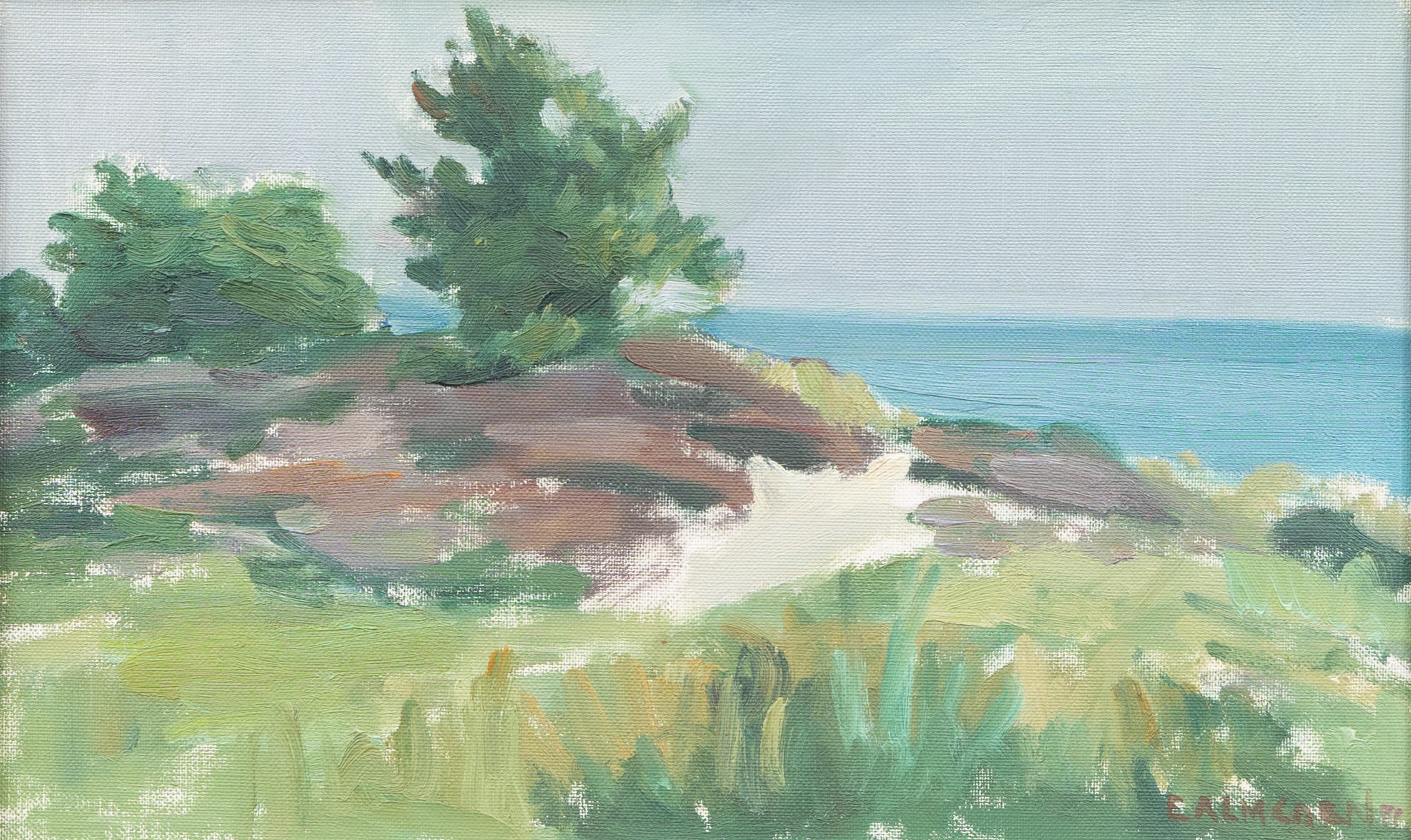 ERIK ALMGREN. Motiv från Bornholm olja på duk, signerad.