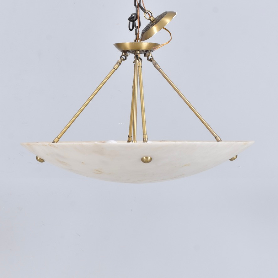 TAKPLAFOND, alabaster/mässing, 1900-tal.