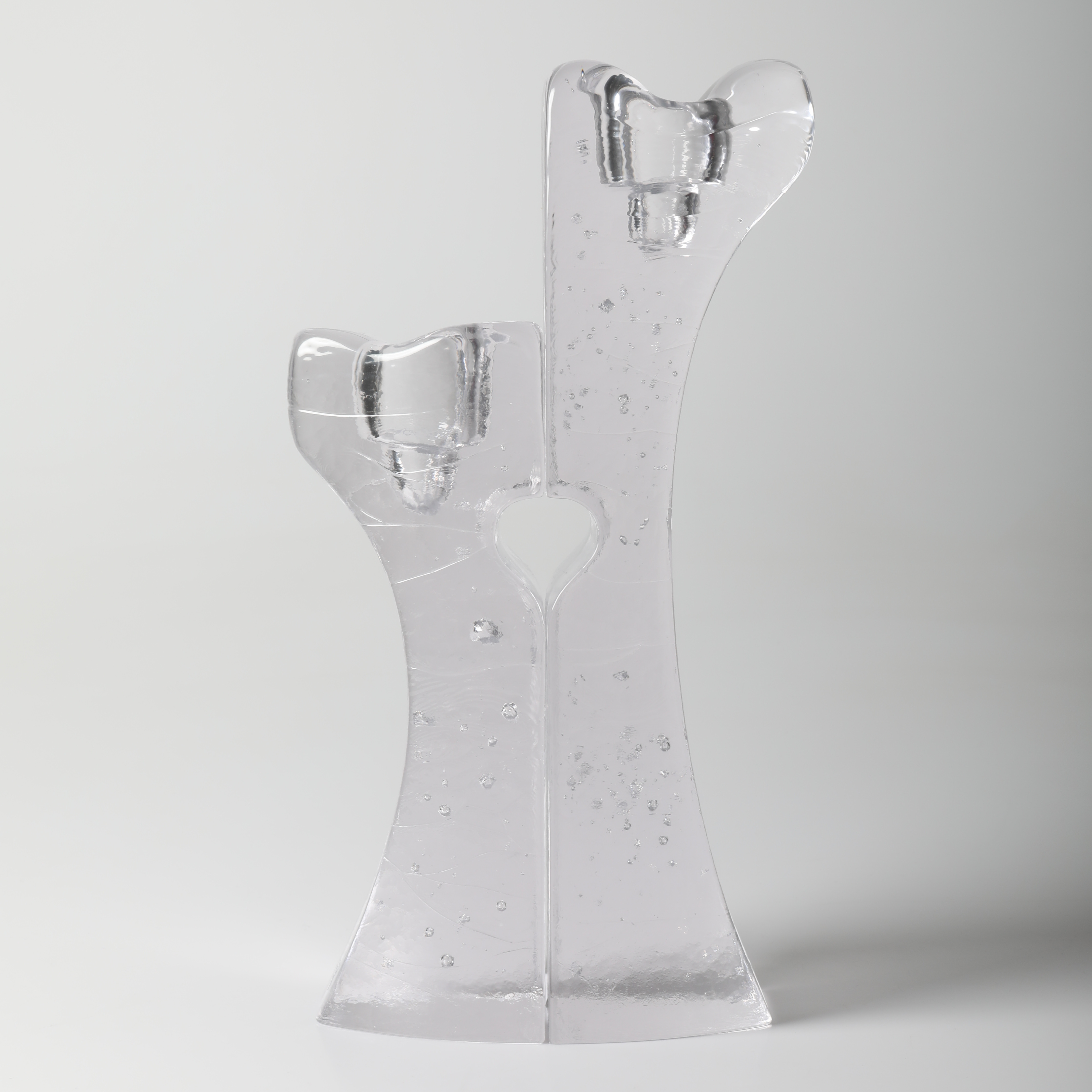 KJELL ENGMAN. Ljusstakar, 1 par, "Connect", glas, Kosta Boda.
