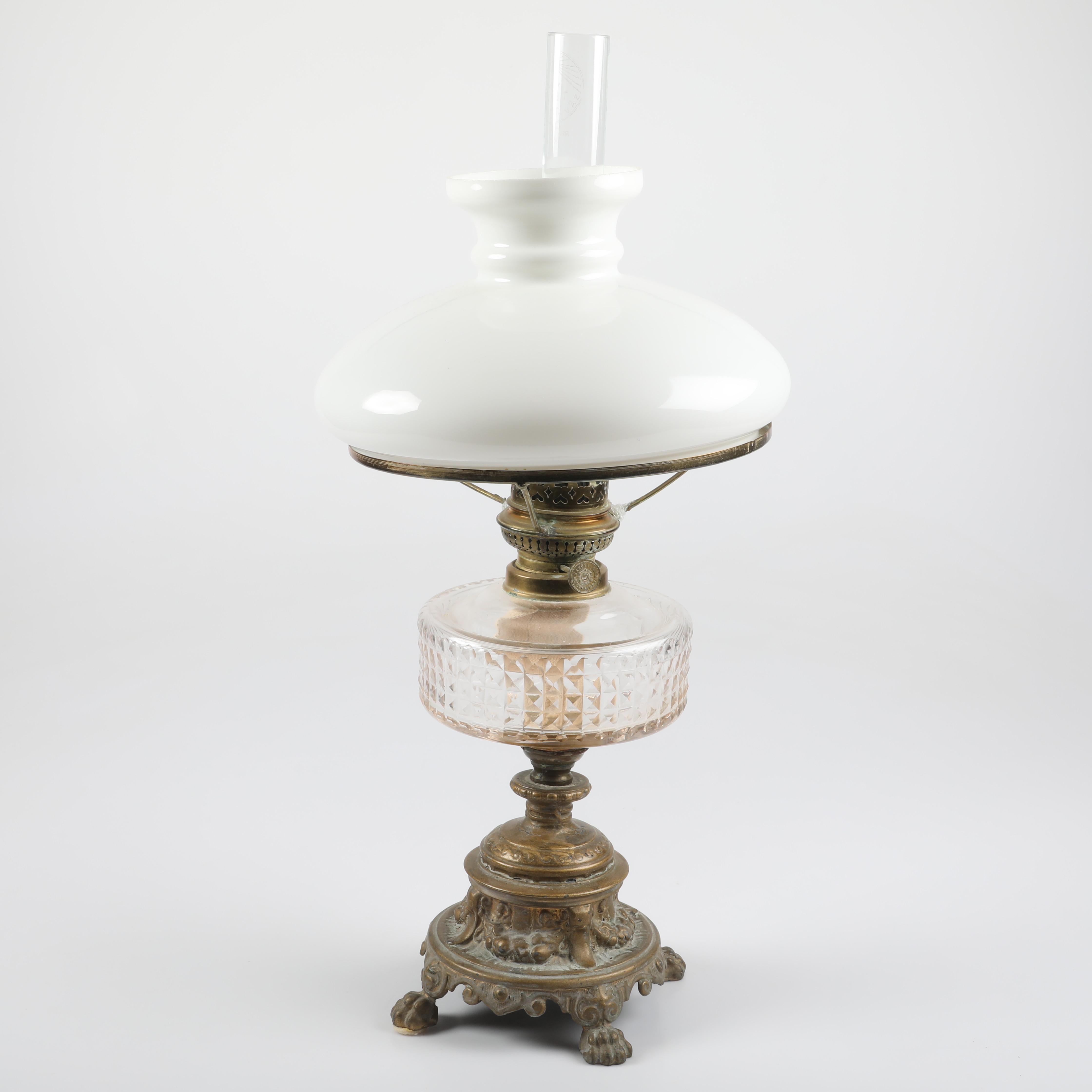 BORDSFOTOGENLAMPA, metall/glas, 1900-tal.