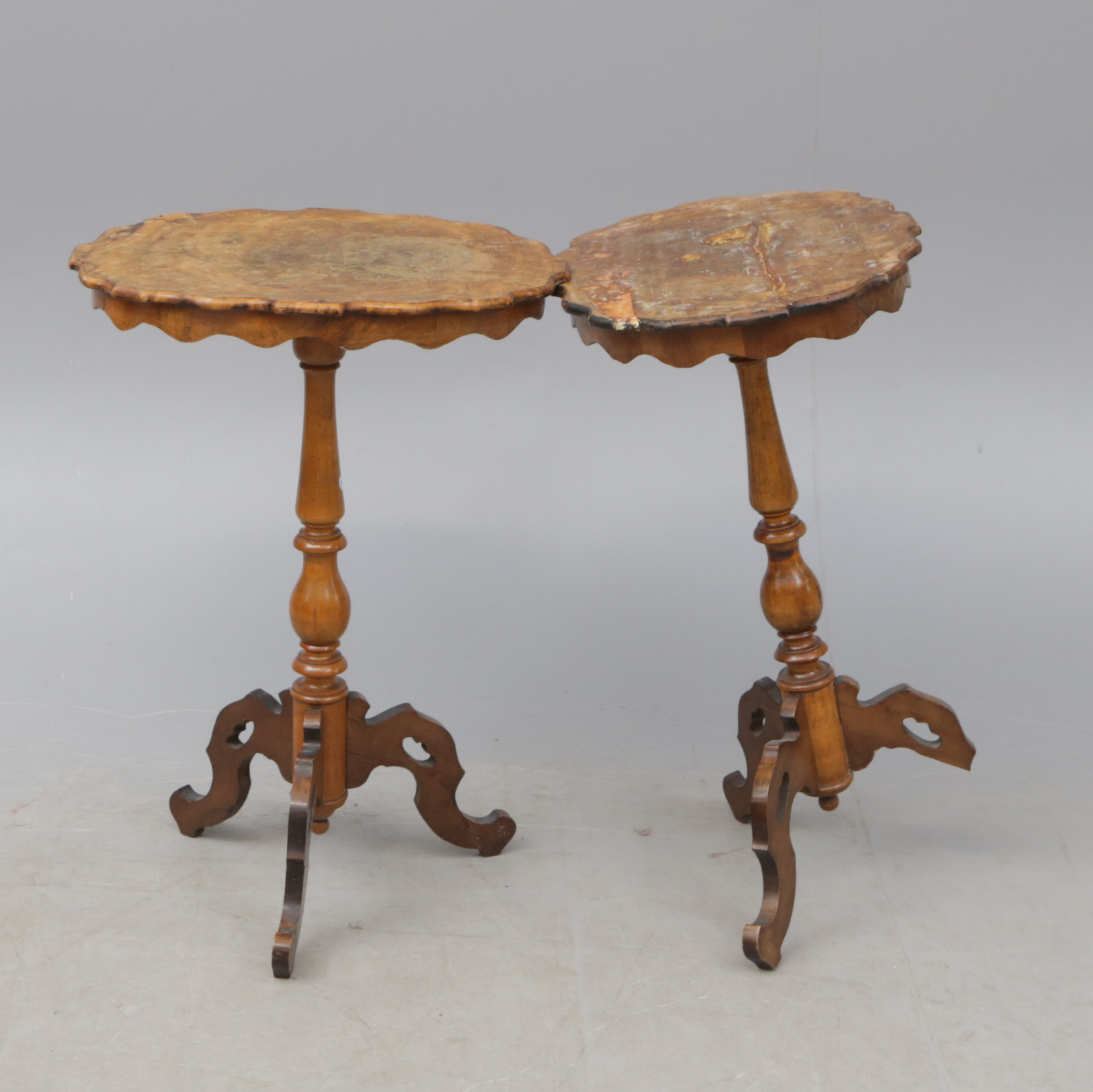 PELARBORD, 2 st, rotfaner, 1800-tal.