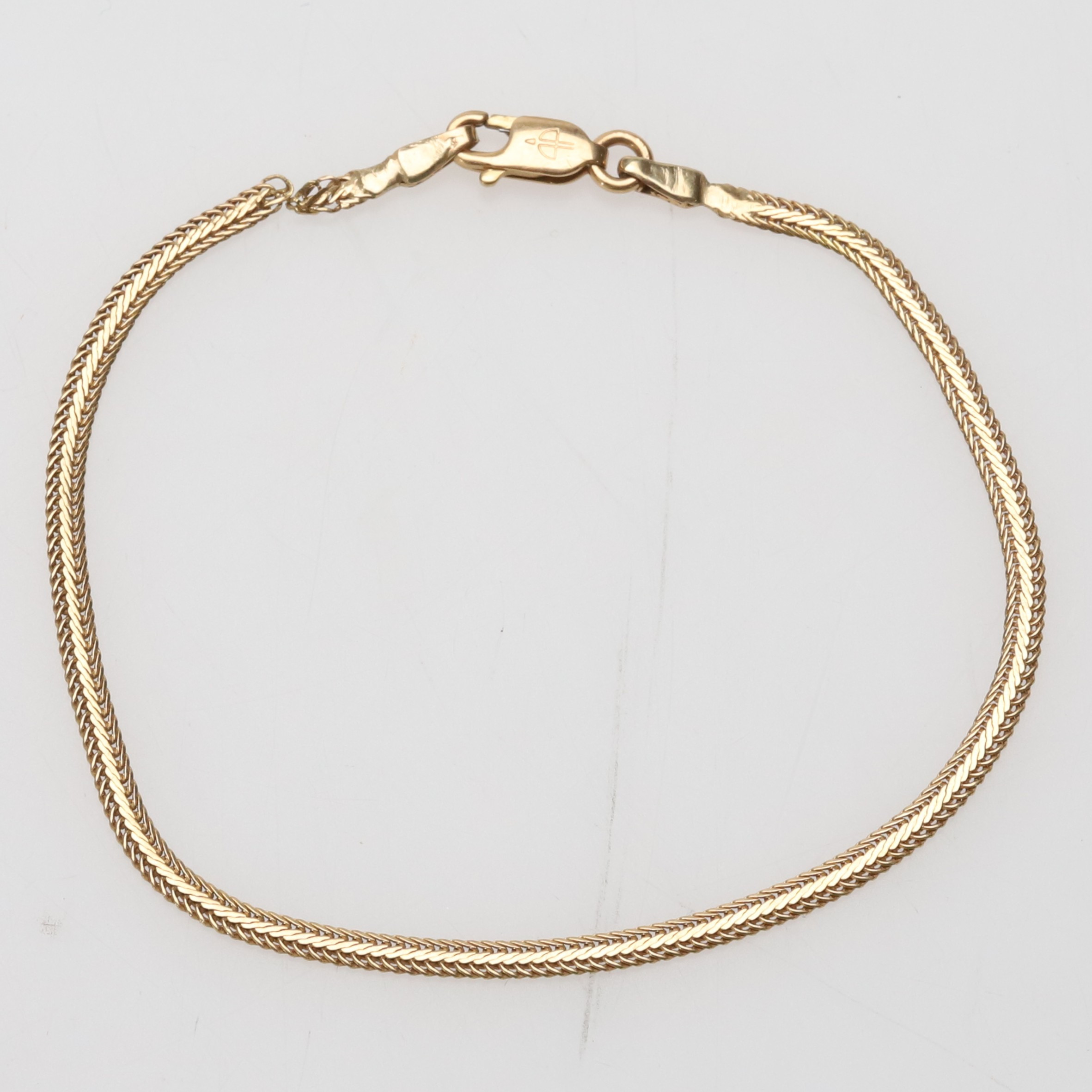 Armband, 18k, "fiskbenslänk", 1900 talet.