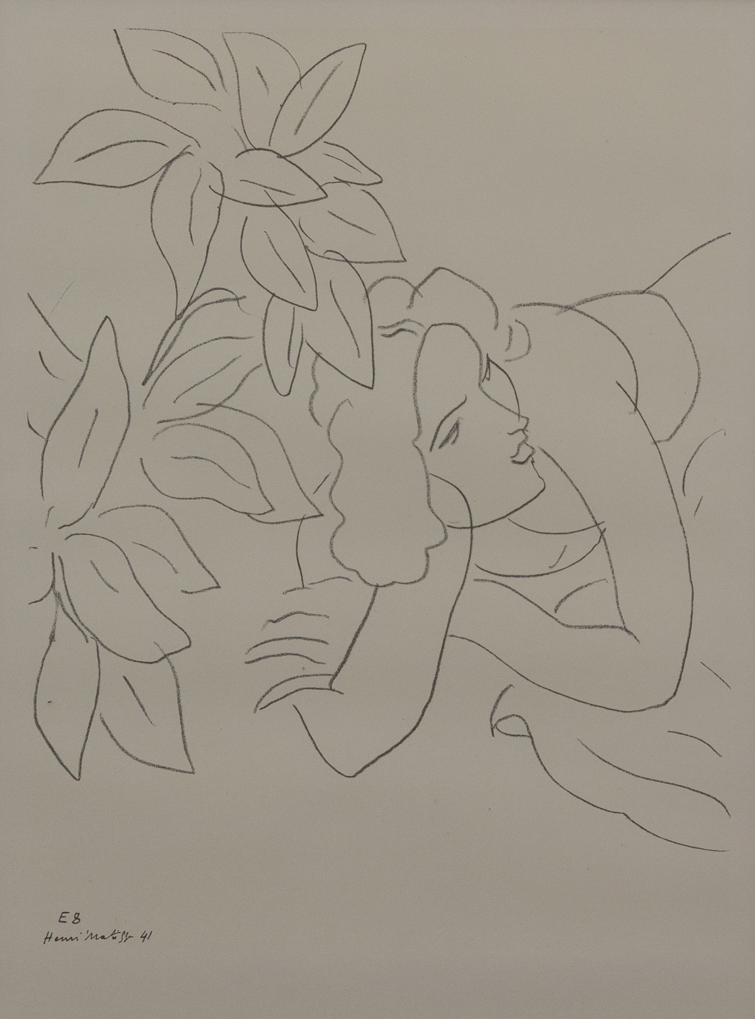 HENRI MATISSE. EFTER. Liggande modell, ofssettryck, signerad och daterad -41 i tryck.