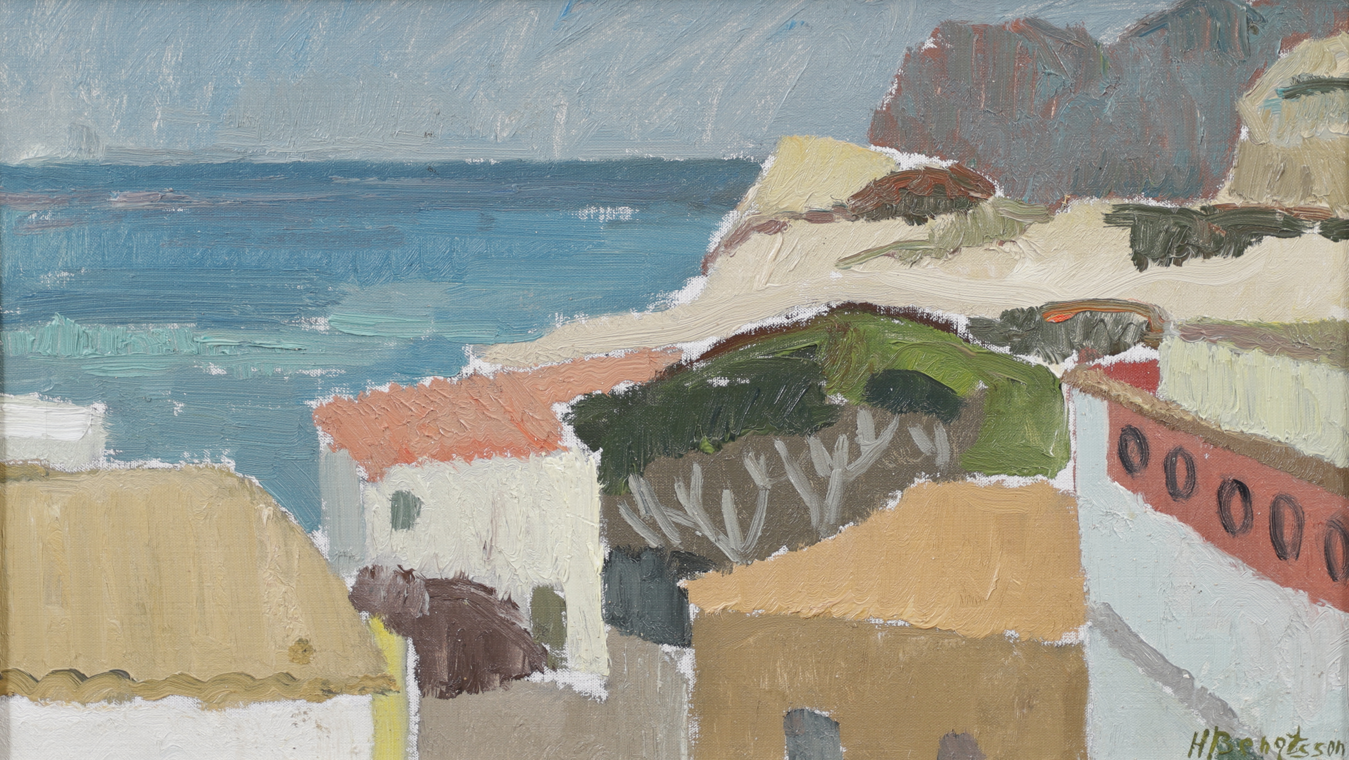 HILMER BENGTSSON. "Cala san Vicente", olja på duk, signerad.