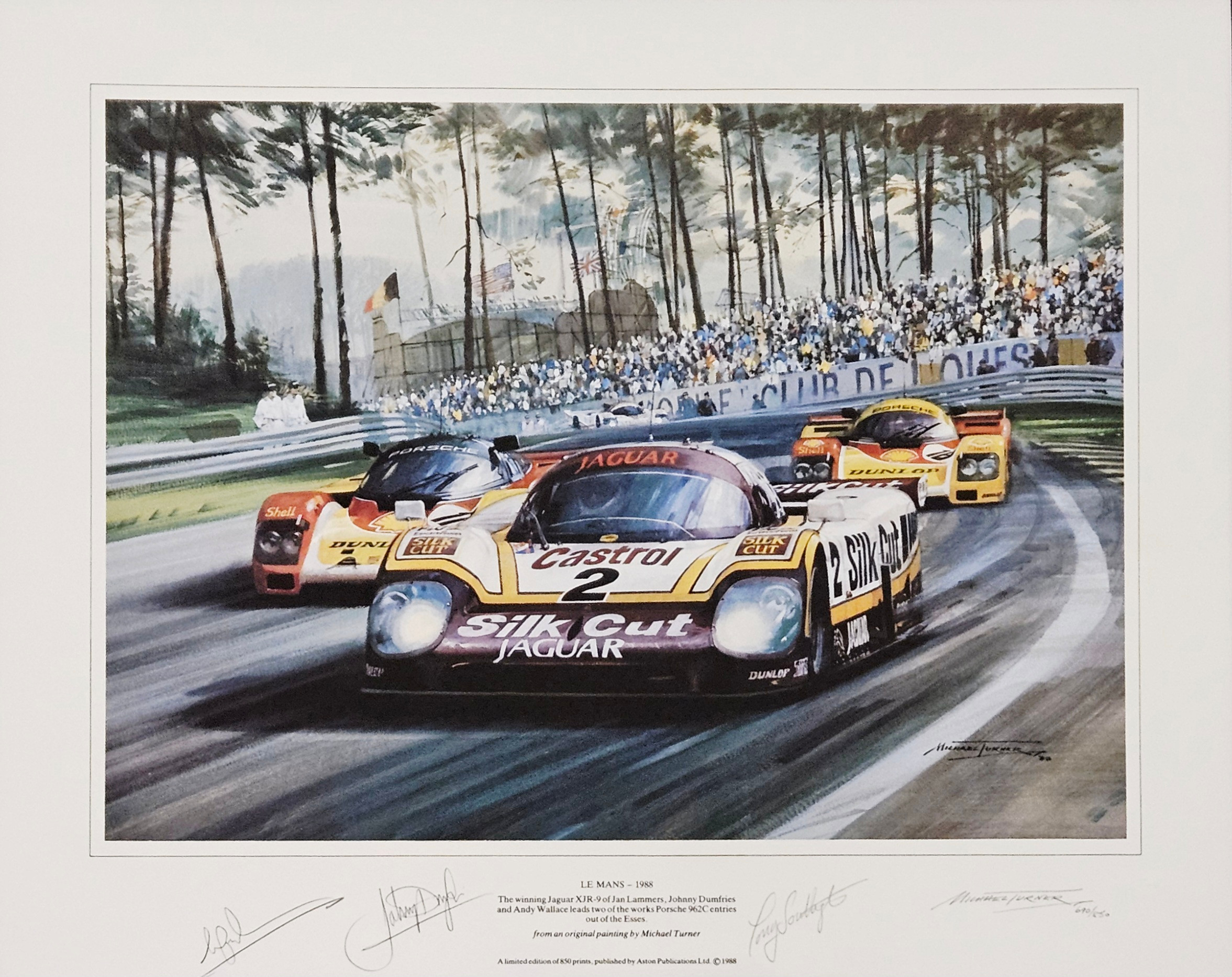 MICHAEL TURNER. "Le mans-1988". Tryck, signerad Michael Turner och numrerad 690/850.