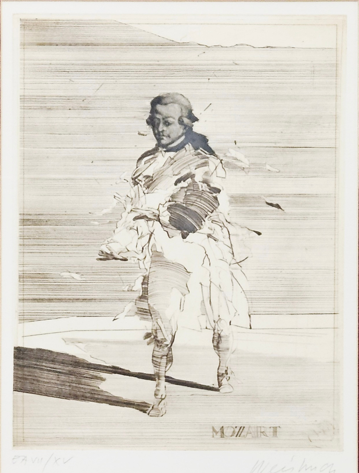 CLAUDE WEISBUCH. "Mozart". Etsning, EA, signerad Weisbuch och numrerad VII/XV.