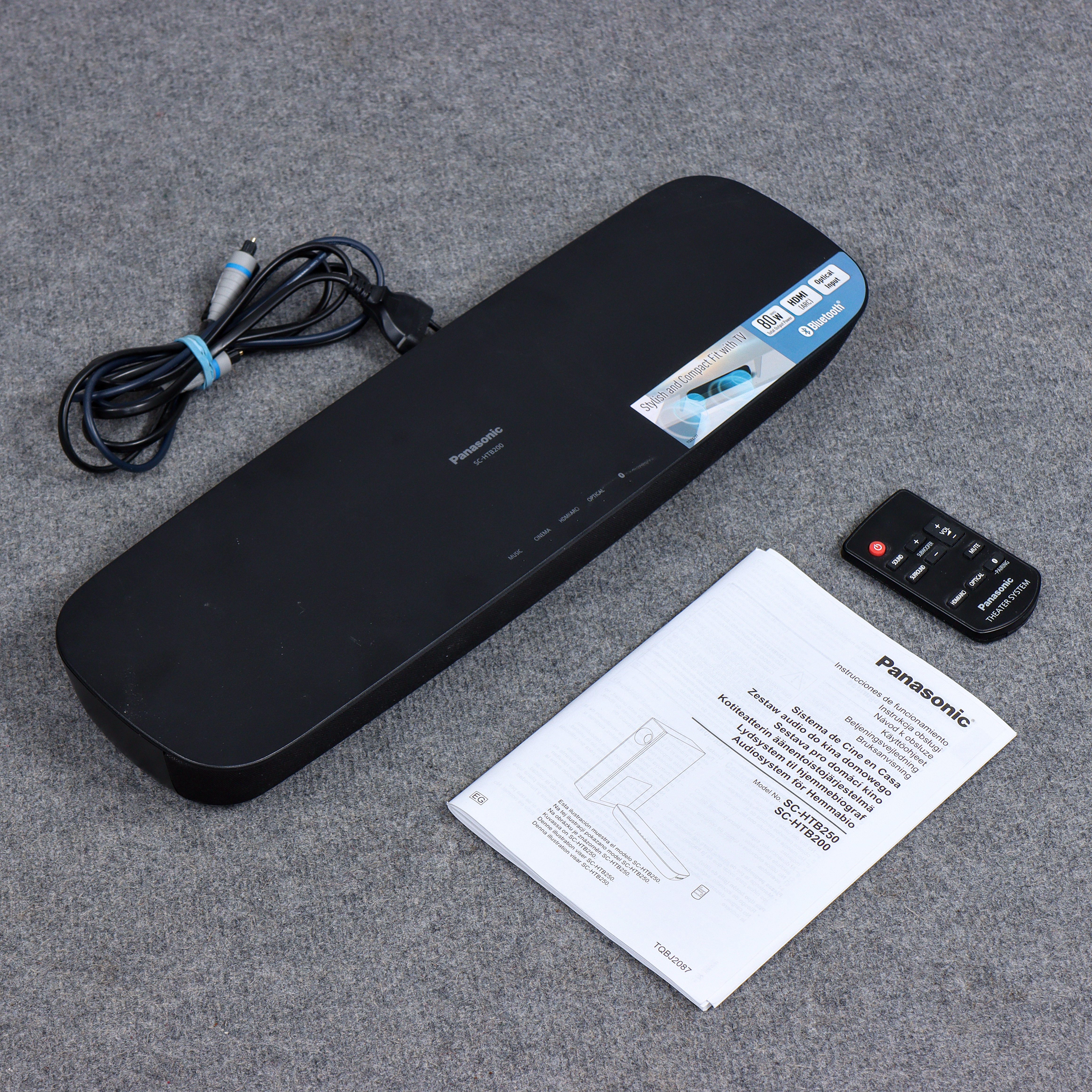 LJUDSYSTEM PANASONIC SC-HTB200 SOUNDBAR MED FJÄRRKONTROLL.