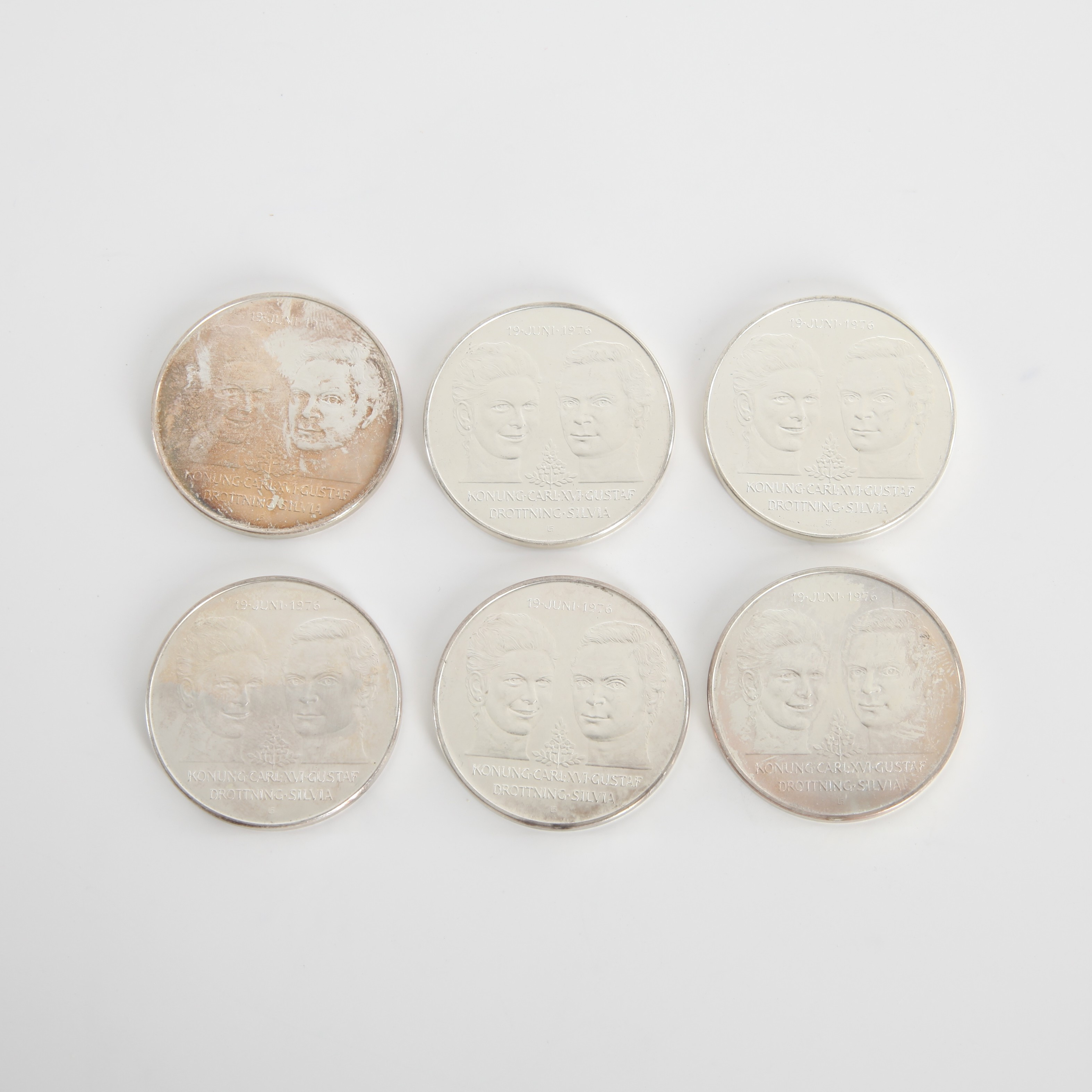 JUBILEUMSMYNT 50-kronor, 6 st, 1976.