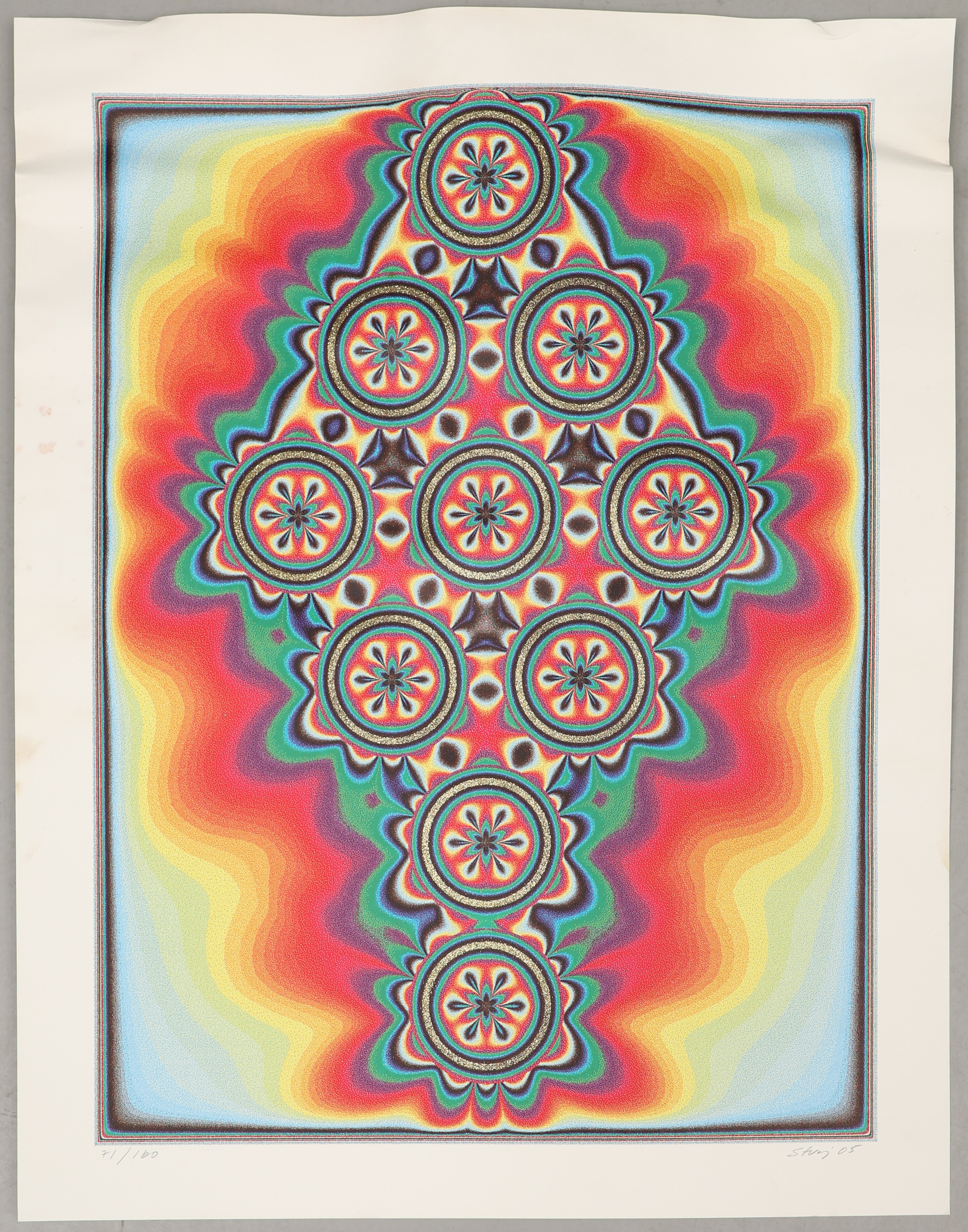 STURE JOHANNESSON. "Close code", serigrafi med prägling, signerad, daterad -05 och numrerad 71/160.