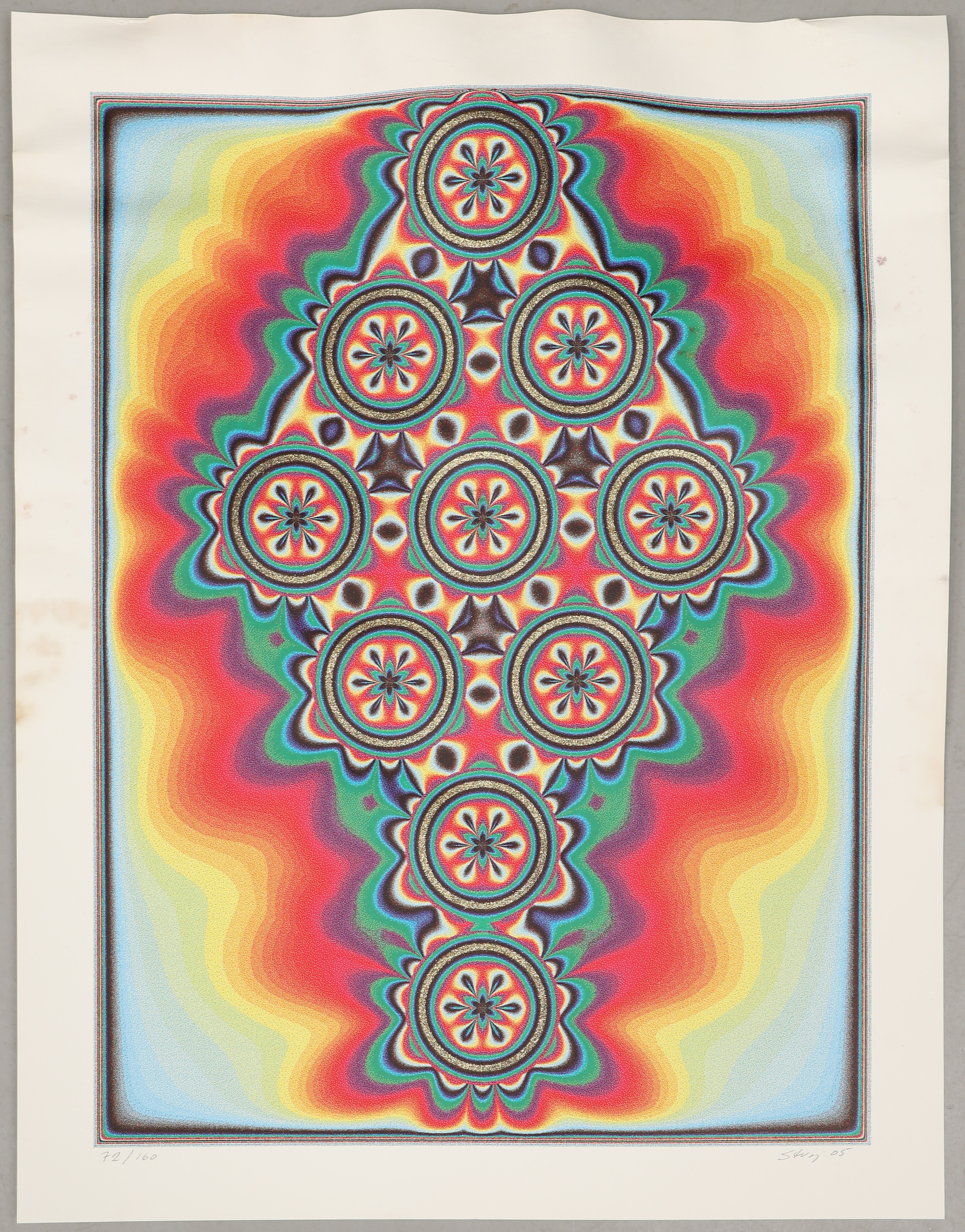 STURE JOHANNESSON. "Close code", serigrafi med prägling, signerad, daterad -05 och numrerad 72/160.