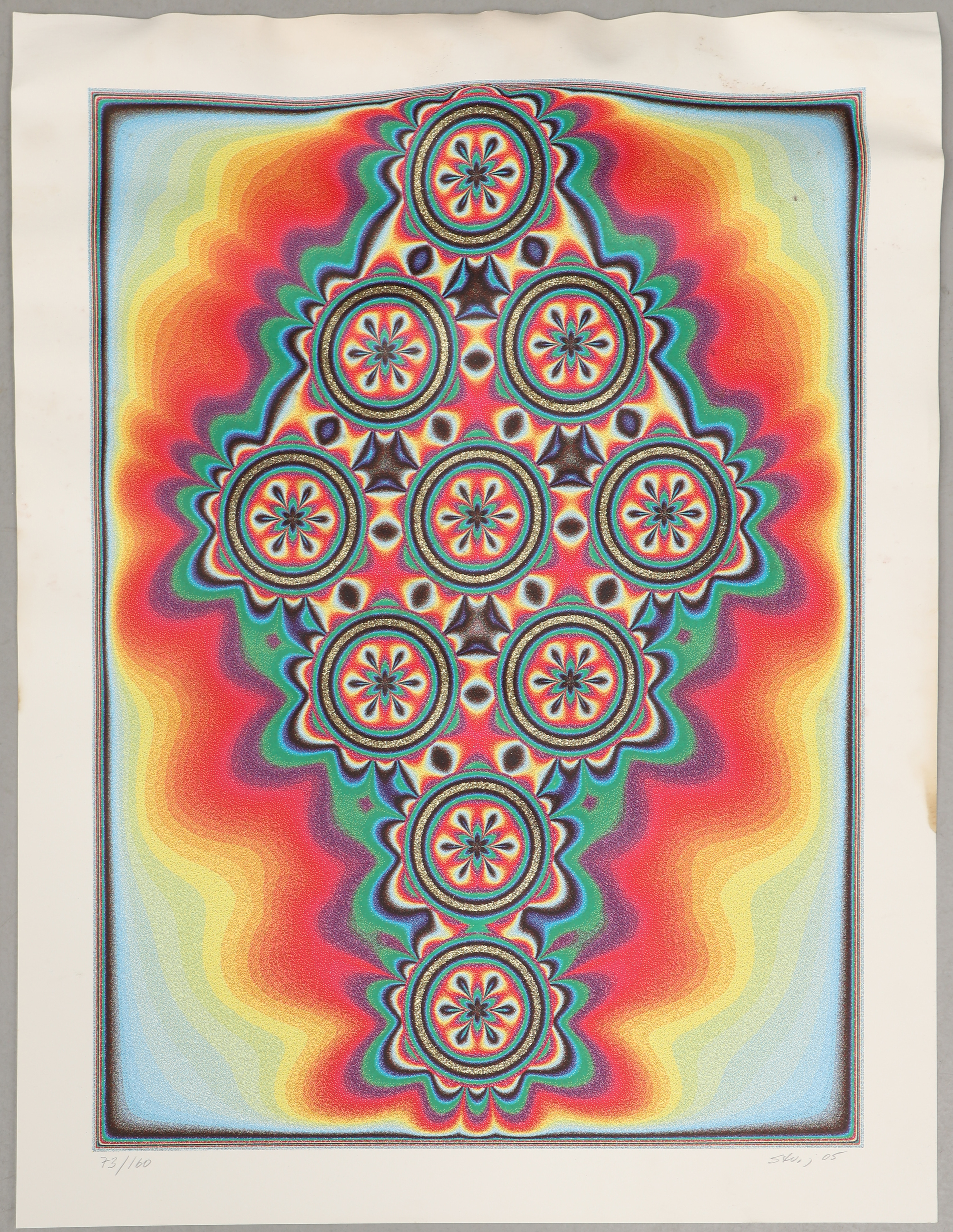 STURE JOHANNESSON. "Close code", serigrafi med prägling, signerad, daterad -05 och numrerad 73/160.