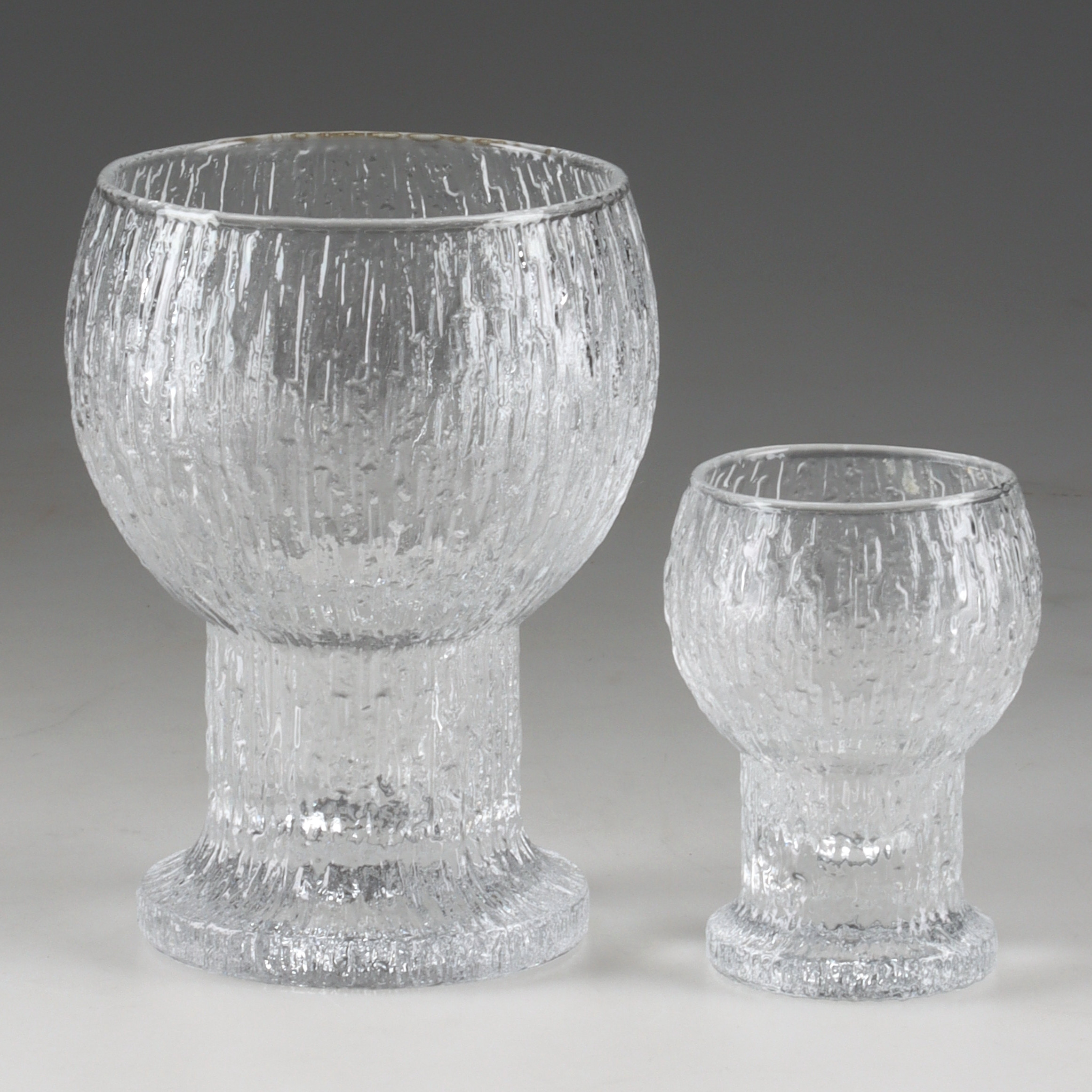 TAPIO WIRKKALA. Vin och snapsglas, "Kekkerit" Iittala. 1900-tal.