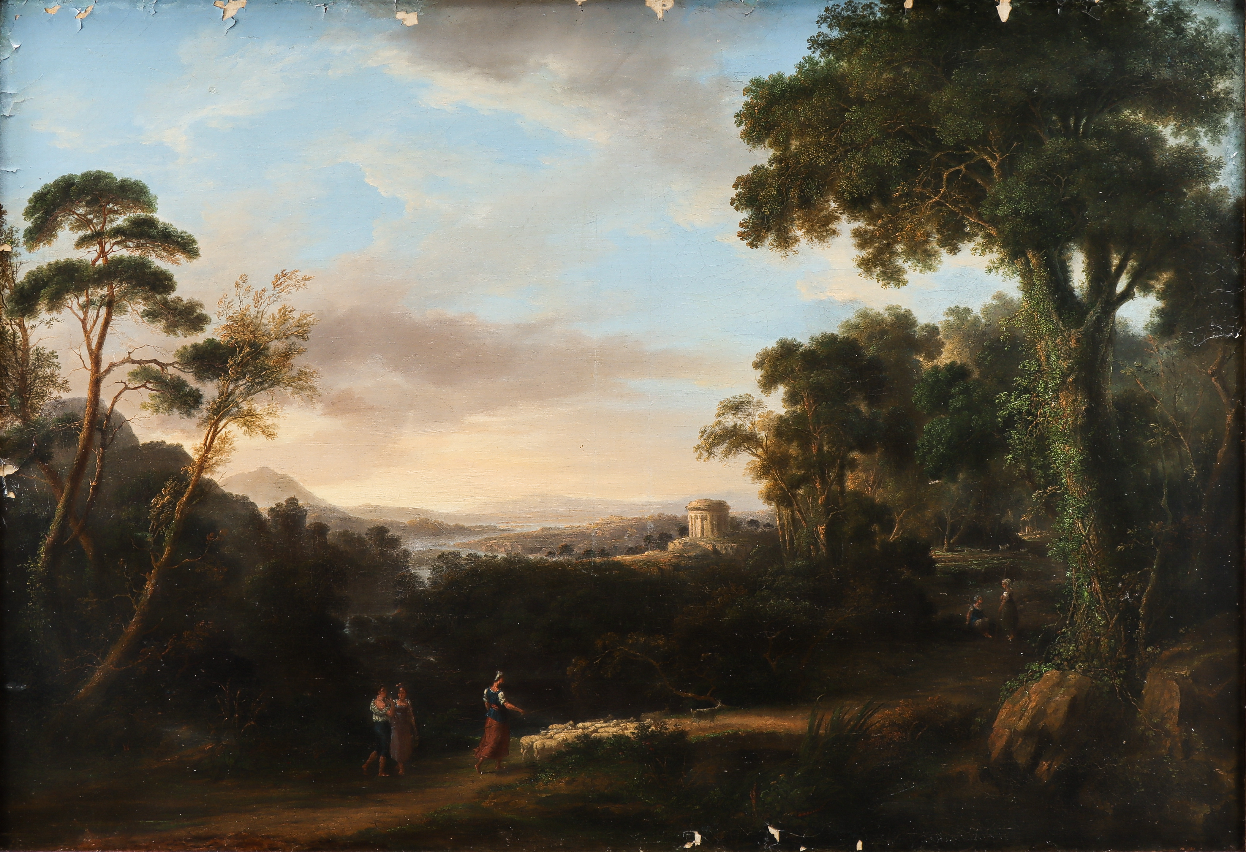 CLAUDE LORRAIN (1600-1682). HANS ART. Arkadiskt landskap, 1700-tal.