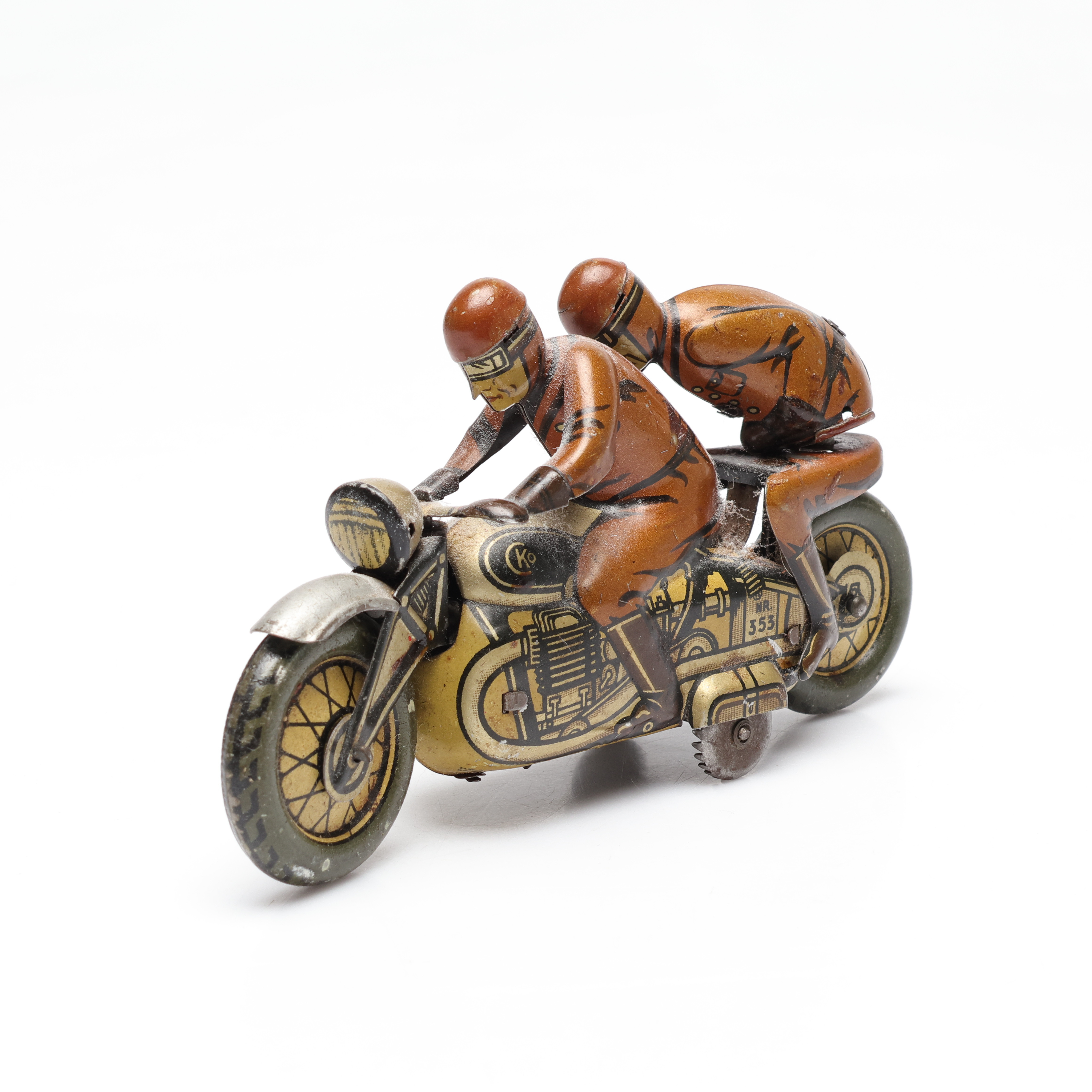 LEKSAKSMOTORCYKEL, litograferad plåt, CKO, Kellerman, Nr 353, Tyskland.