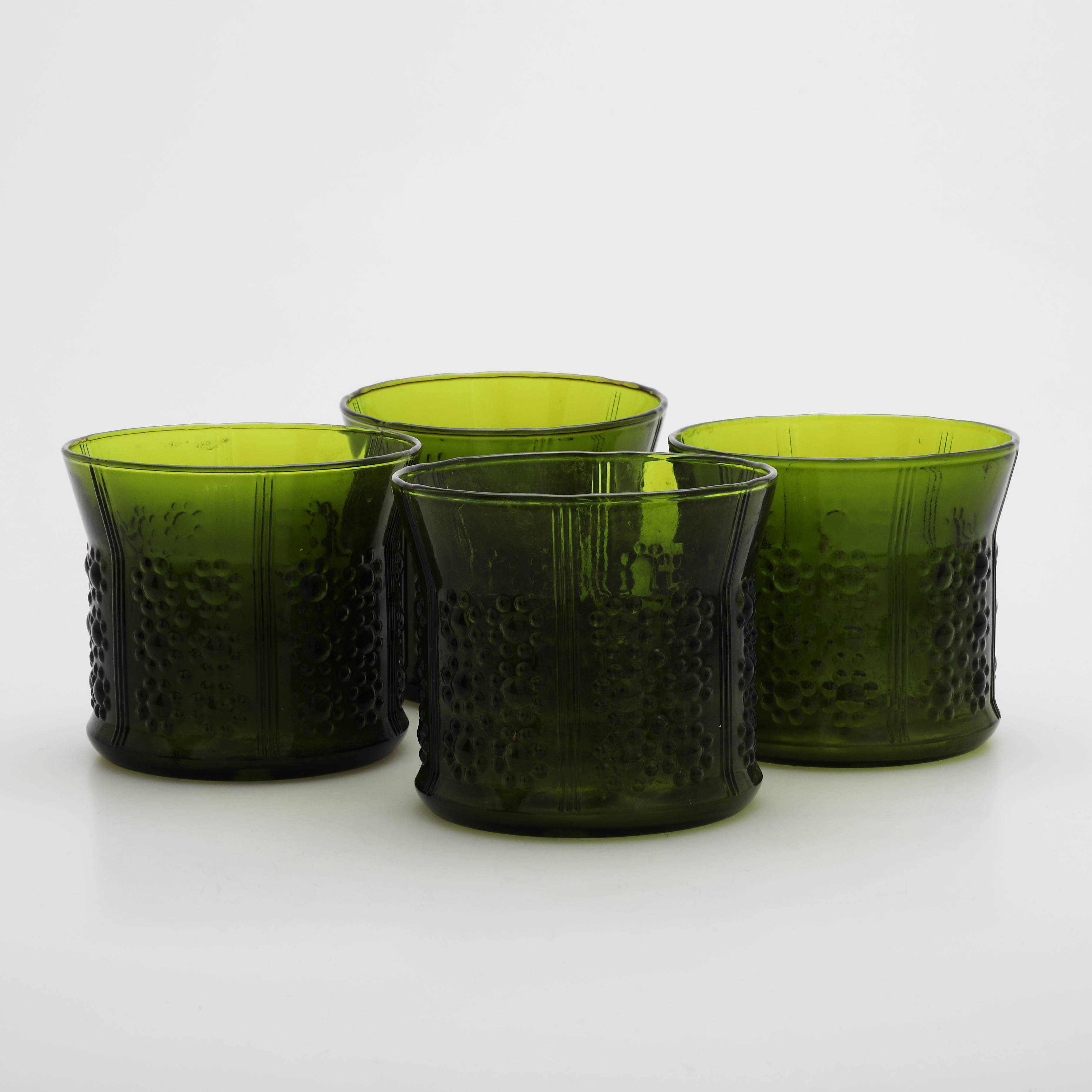 OLLE ALBERIUS. Ytterfoder, 4 st, glas, "Flora", Orrefors.