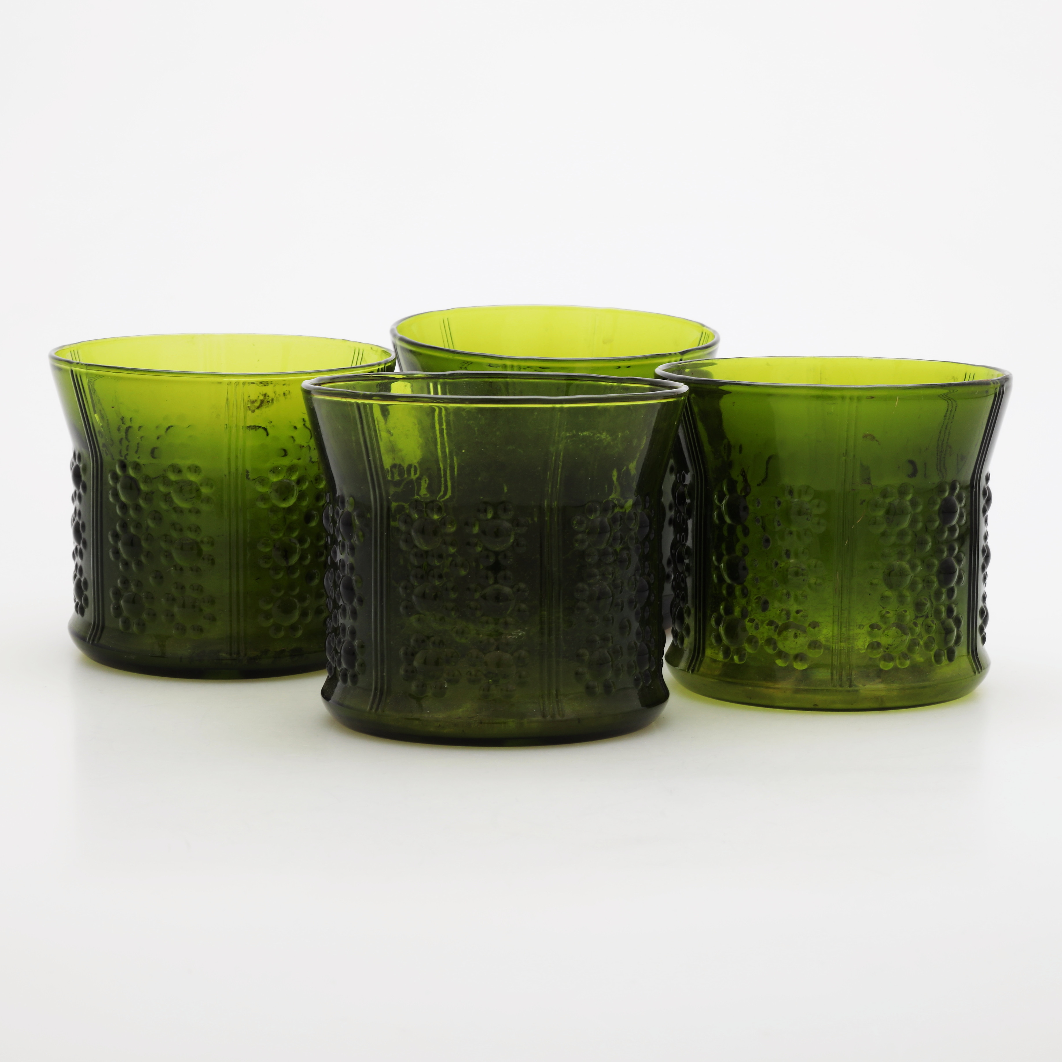OLLE ALBERIUS. Ytterfoder, 4 st, glas, "Flora", Orrefors.
