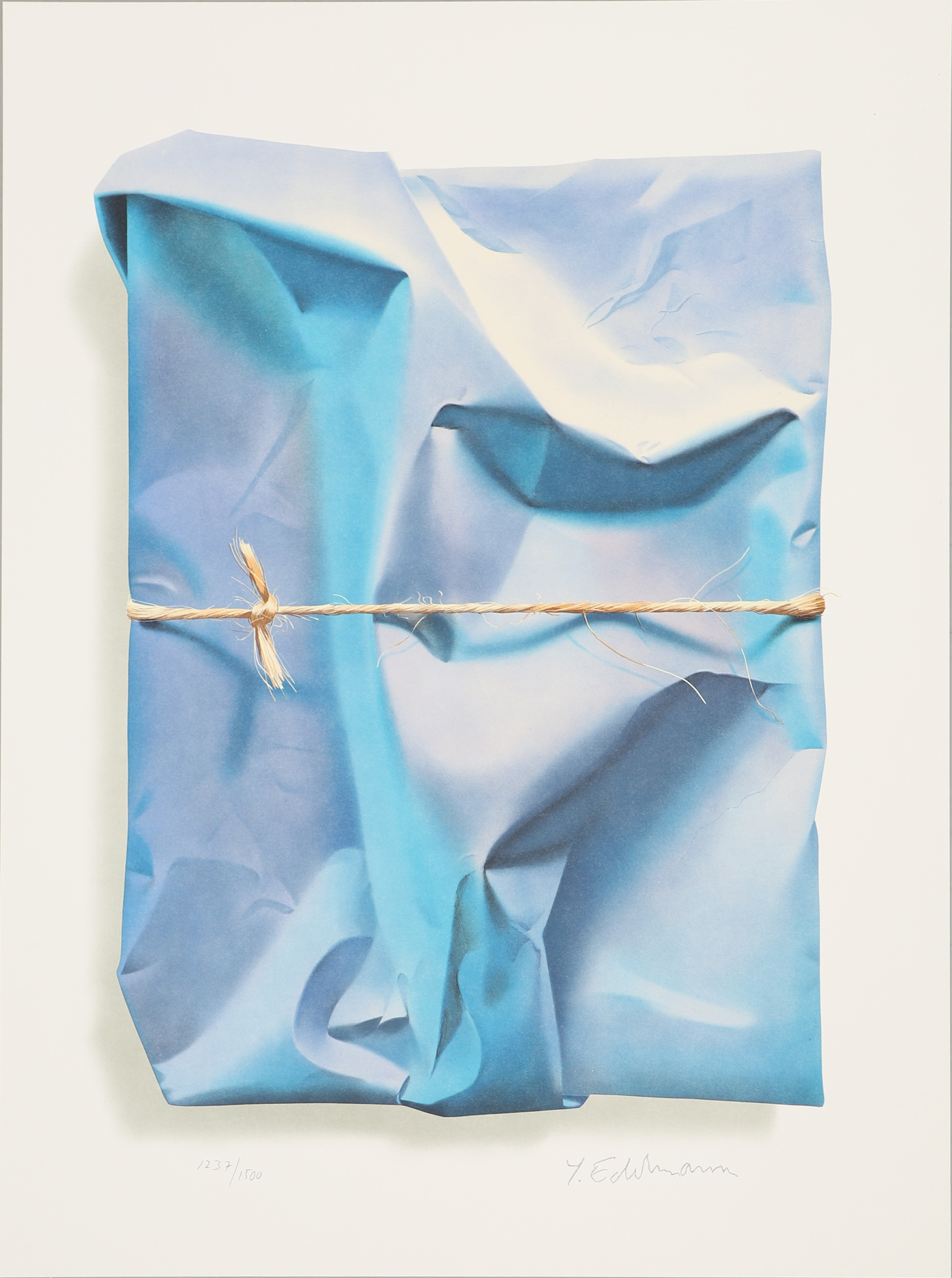 YRJÖ EDELMANN. "Stringed blue ocean", färglitografi, stämpelsignerad och numrerad 1237/1500.