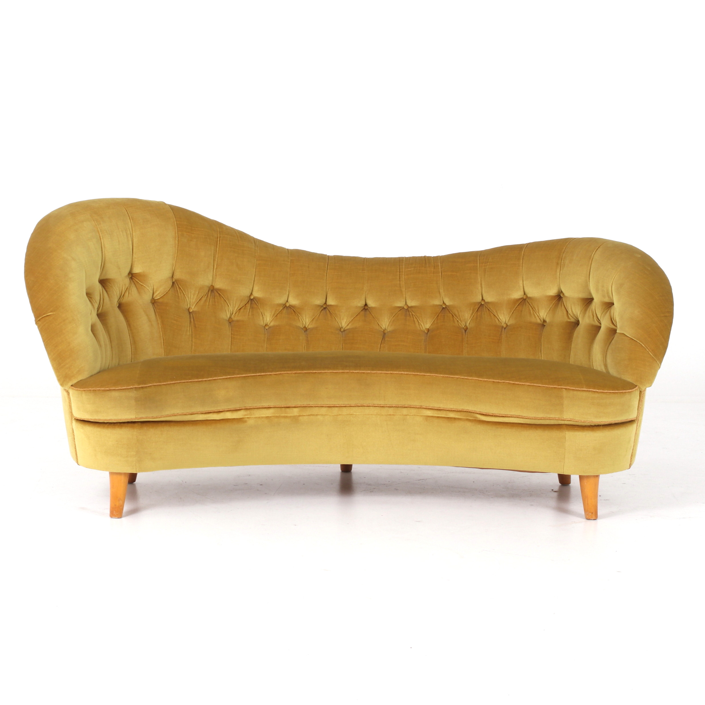 SOFFA, plyschklädsel, Swedish Modern/Funkis, 1940-tal.