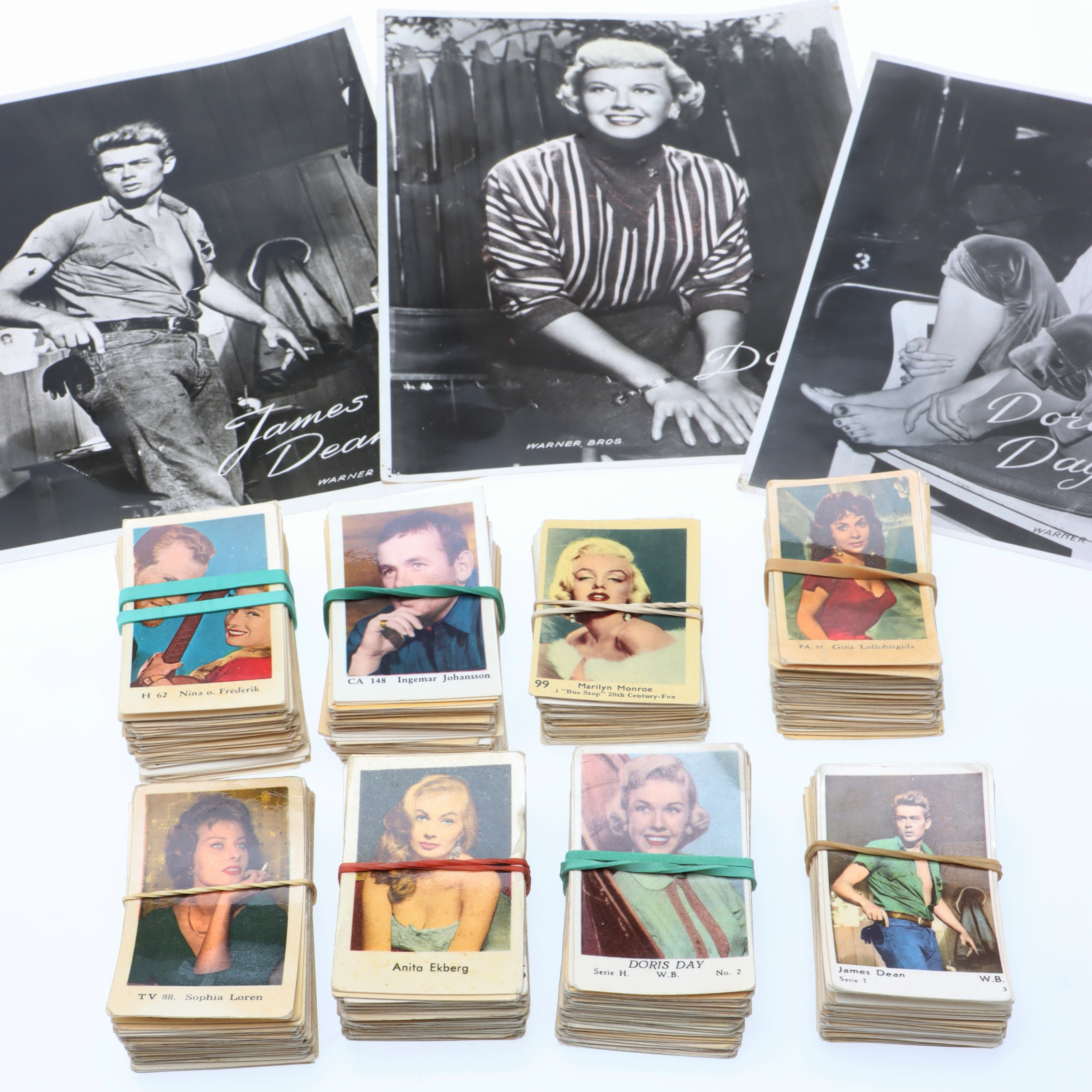 FILMISAR, filmstjärnekort, 440 st, Marilyn Monroe, Doris Day m.fl.