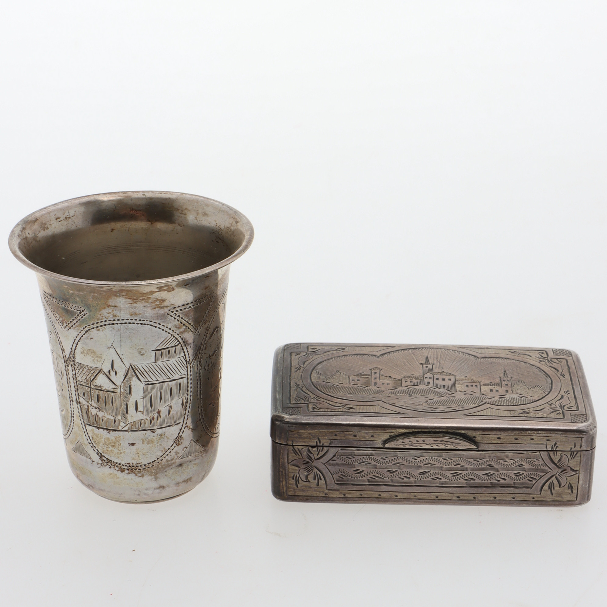 DOSA & VAS, 2 delar, silver, Ryssland, 1800-tal.