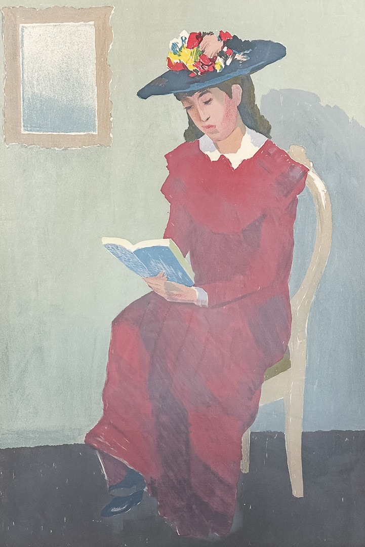 EINAR ROSÉN. FÄRGLITOGRAFI, "Farmors klänning", signerad, numrerad.