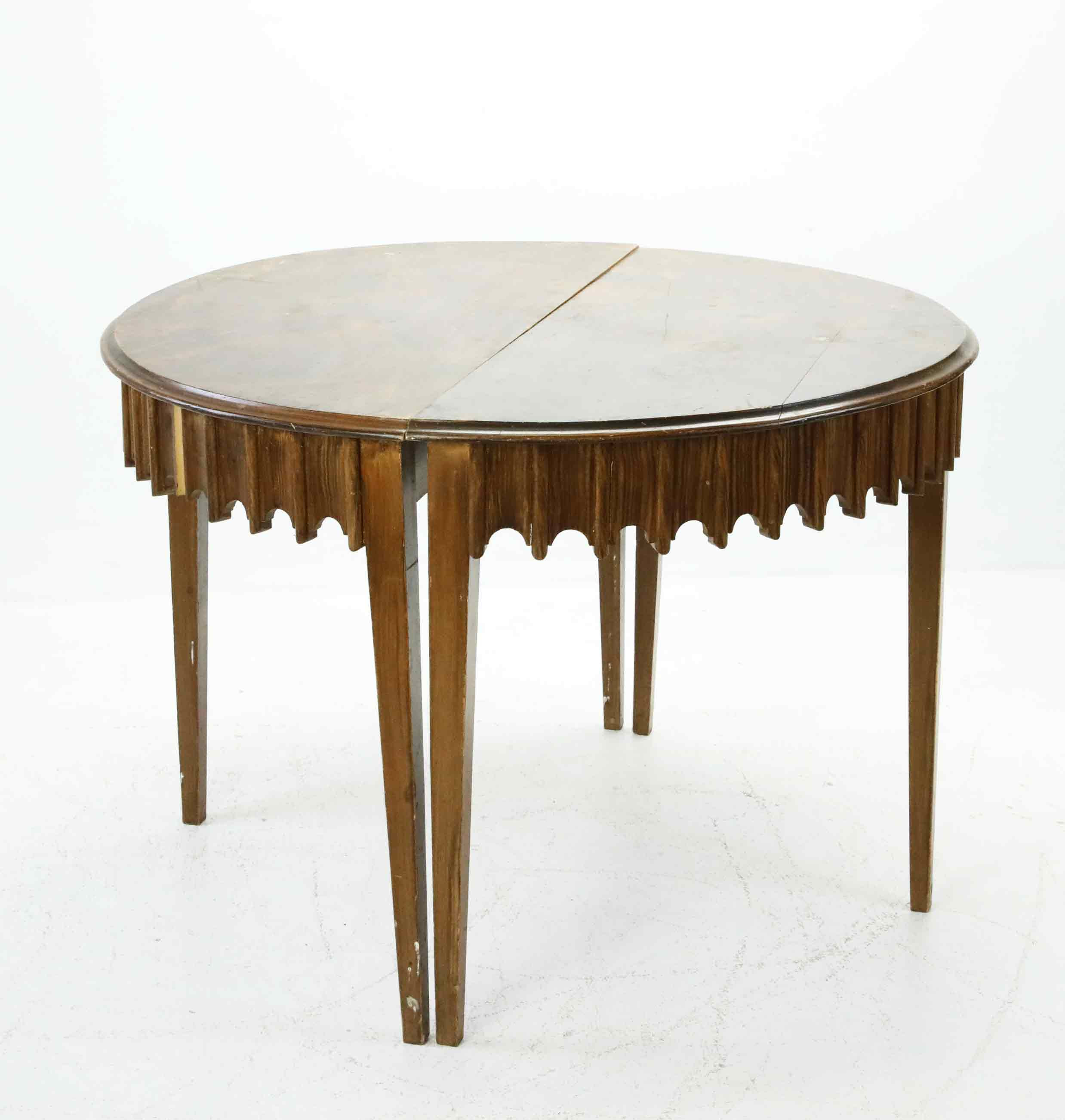 HALVMÅNEBORD, 2 delar, allmoge, 1800-tal.