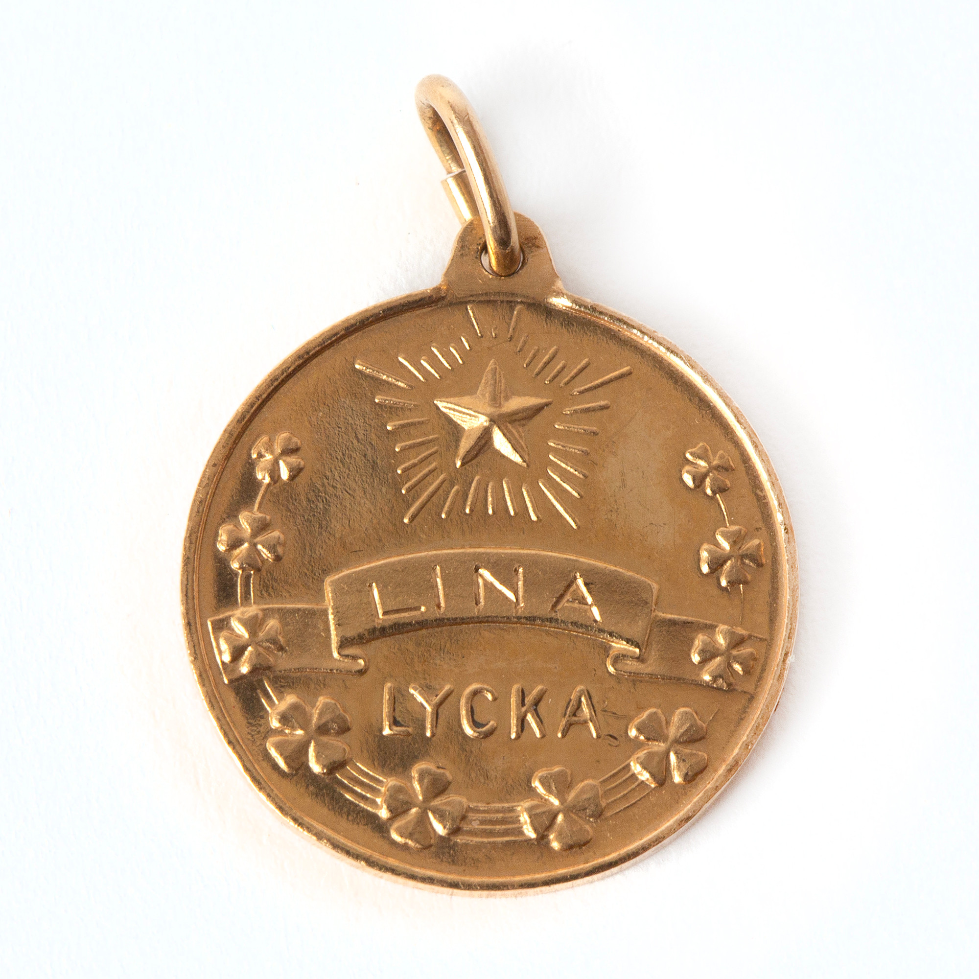HÄNGE, 18K guld, "Lyckopengen", Sporrong, Stockholm, 1977.